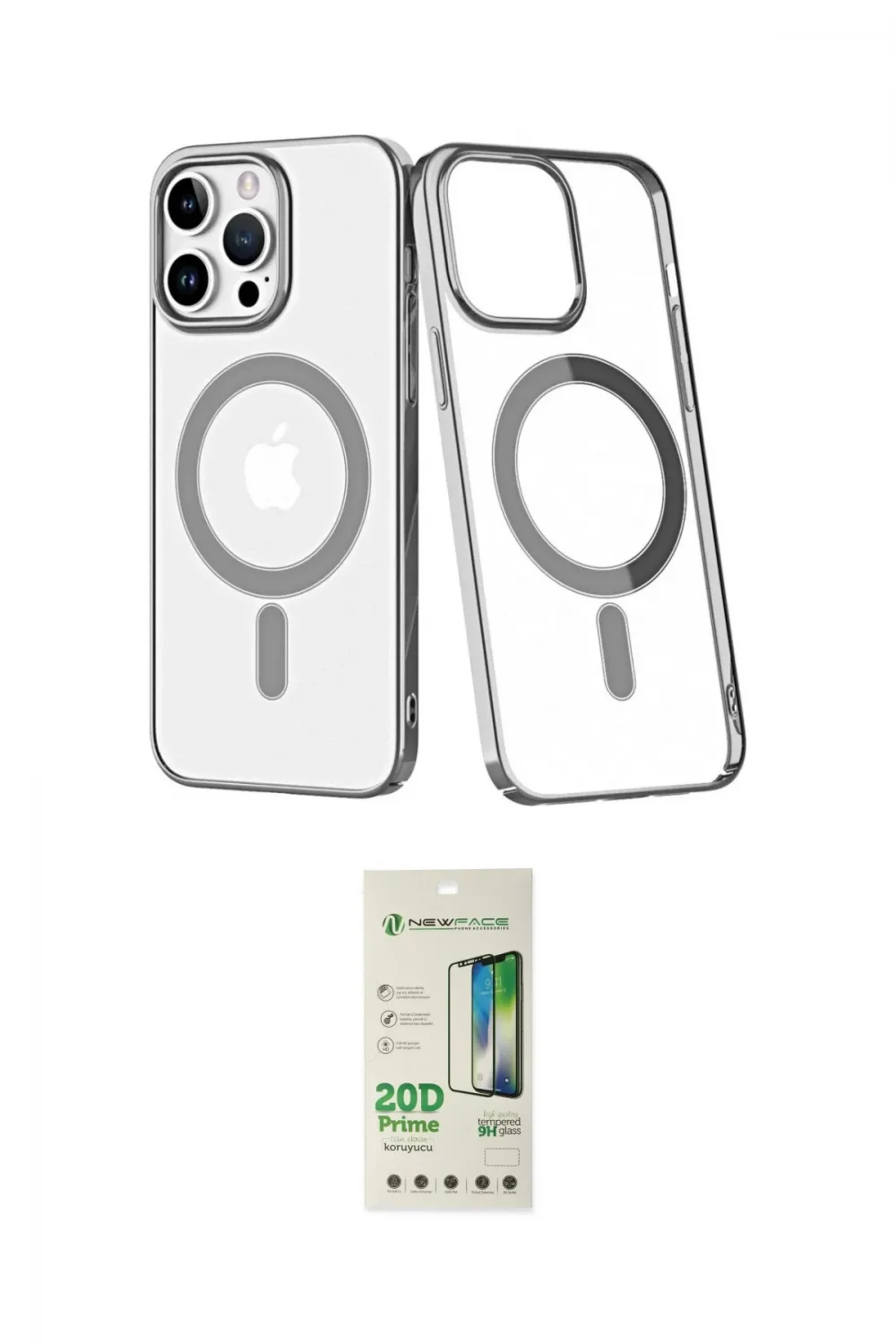 ieg™ iPhone 14 Pro Kılıf Yörünge Minimal - Siyah 20D Premium Cam Ekran Koruyucu