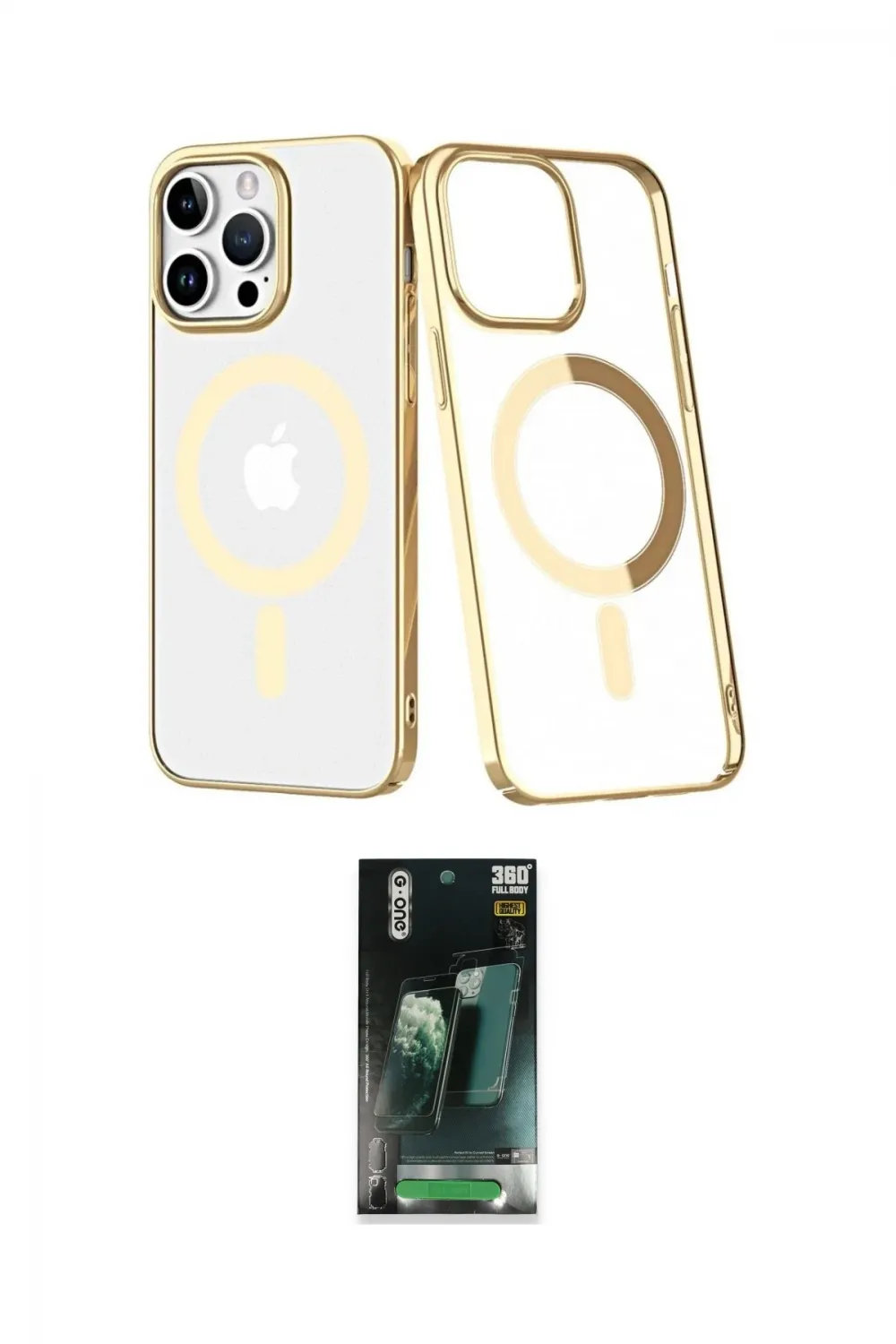 ieg™ iPhone 14 Pro Kılıf Yörünge Minimal - Siyah 360 Mat Full Body Arka Koruyucu