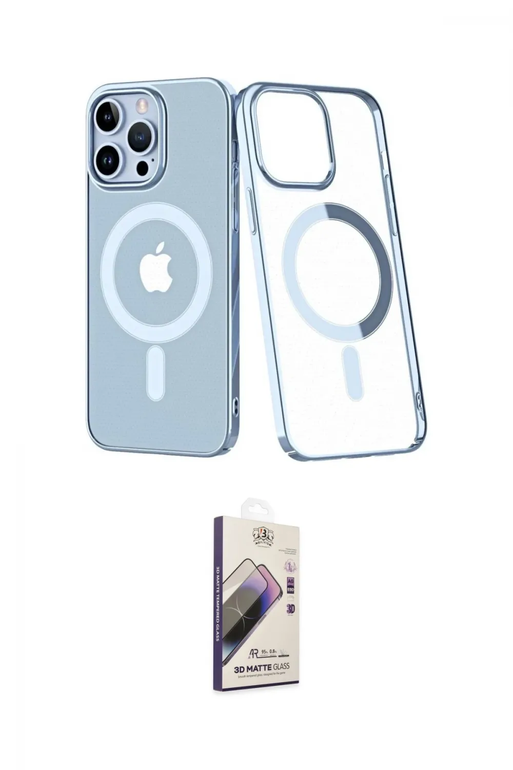 ieg™ iPhone 14 Pro Kılıf Yörünge Minimal - Siyah Bilvis 3D Mat Cam Ekran Koruyucu
