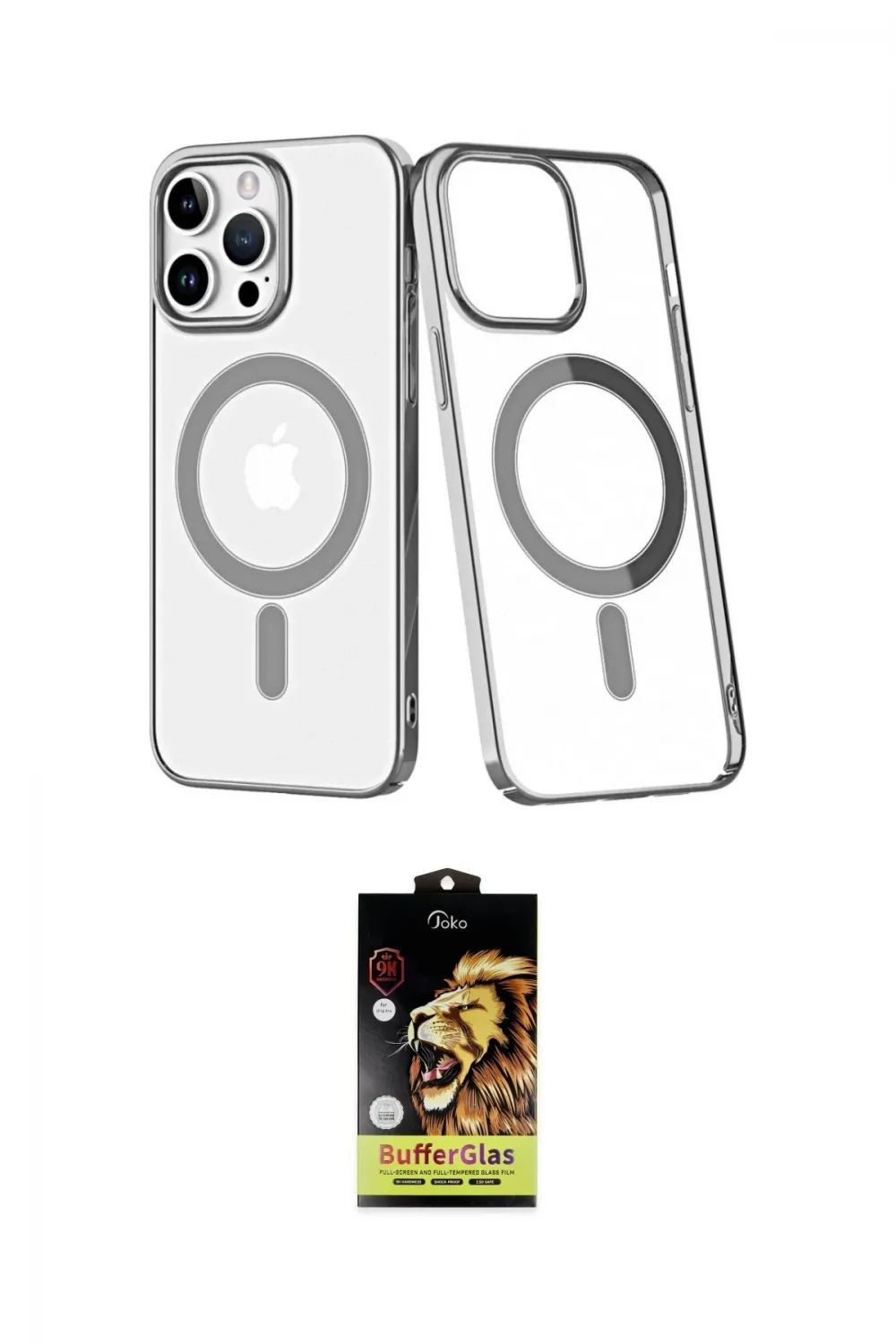 ieg™ iPhone 14 Pro Kılıf Yörünge Minimal - Siyah Buffer Cam Ekran Koruyucu