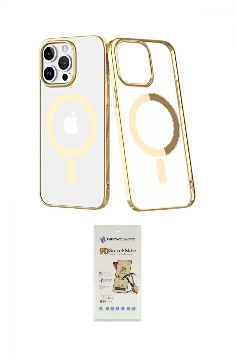 ieg™ iPhone 14 Pro Kılıf Yörünge Minimal - Siyah Mat Seramik Nano Ekran Koruyucu