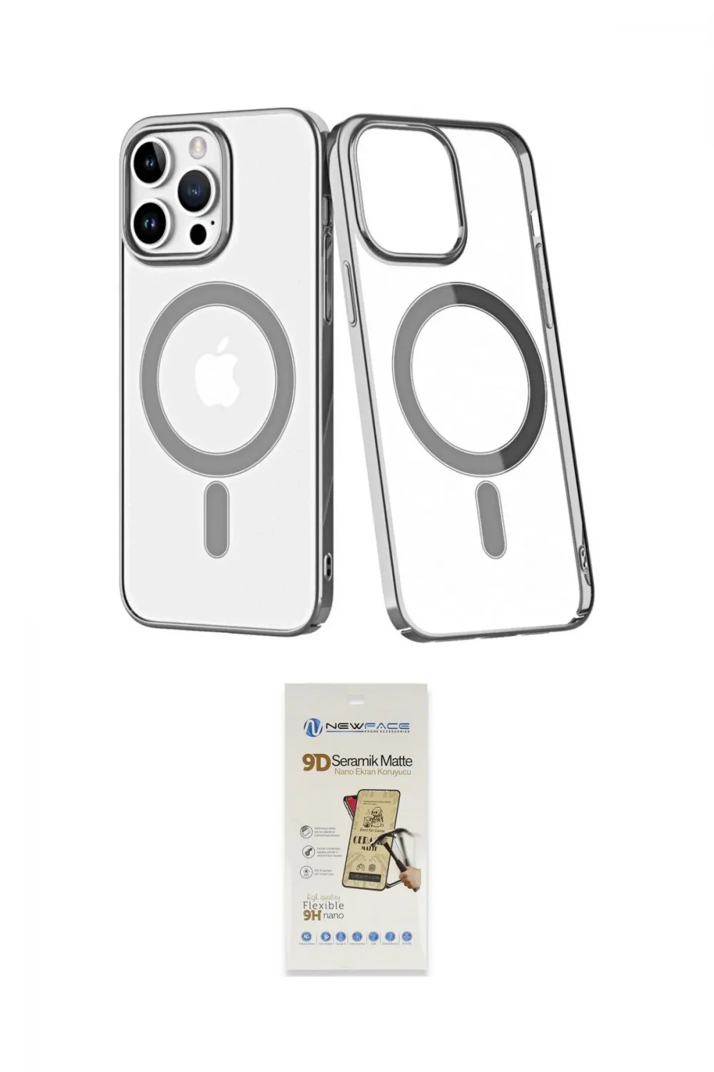 ieg™ iPhone 14 Pro Kılıf Yörünge Minimal - Siyah Mat Seramik Nano Ekran Koruyucu