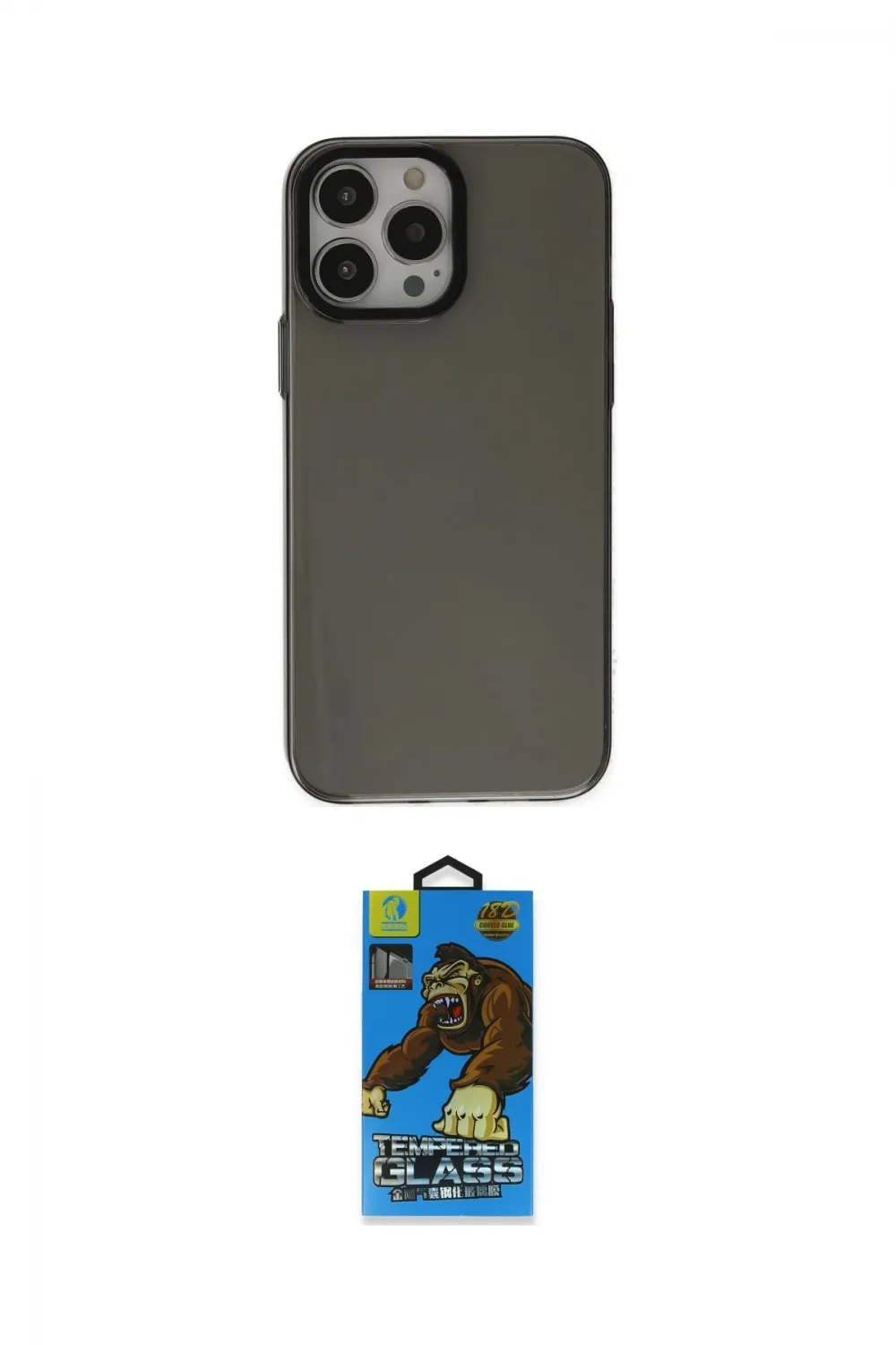 ieg™ iPhone 14 Pro Kılıf Zirve Doku Koleksiyonu - Siyah 18D Cam Ekran Koruyucu