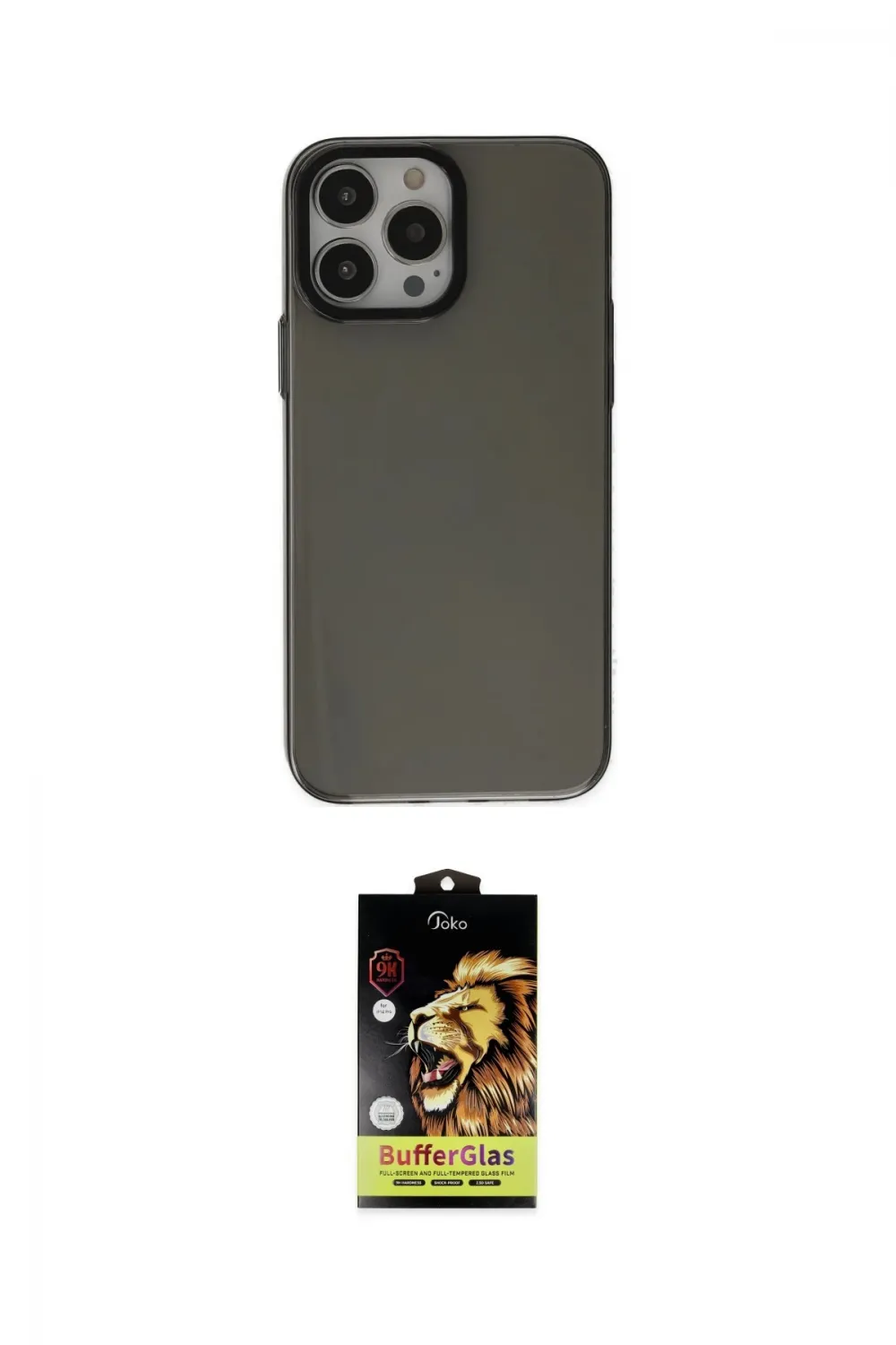 ieg™ iPhone 14 Pro Kılıf Zirve Doku Koleksiyonu - Siyah Buffer Cam Ekran Koruyucu