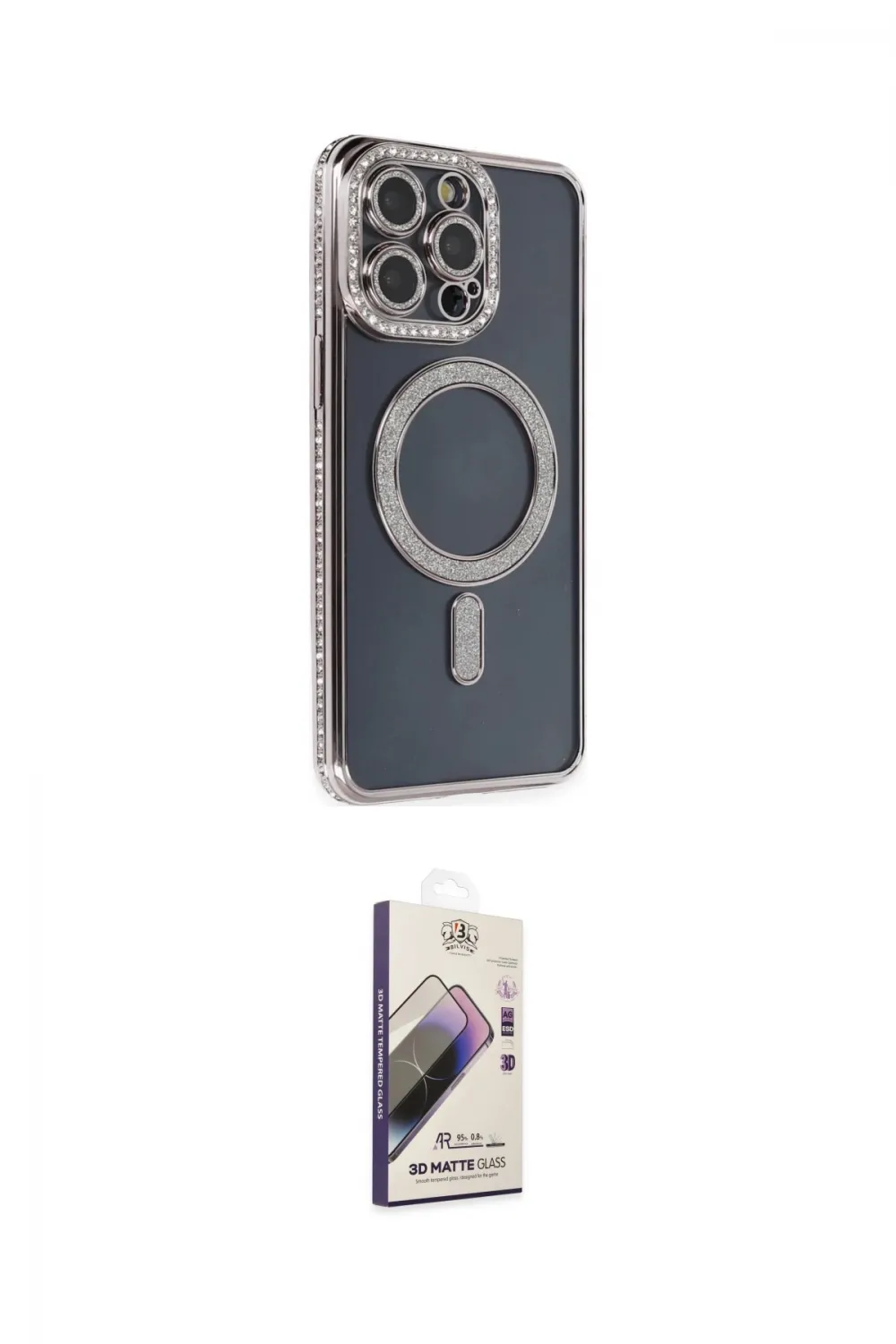 ieg™ iPhone 14 Pro Kılıf Zirve Doku Prime - Siyah Bilvis 3D Mat Cam Ekran Koruyucu