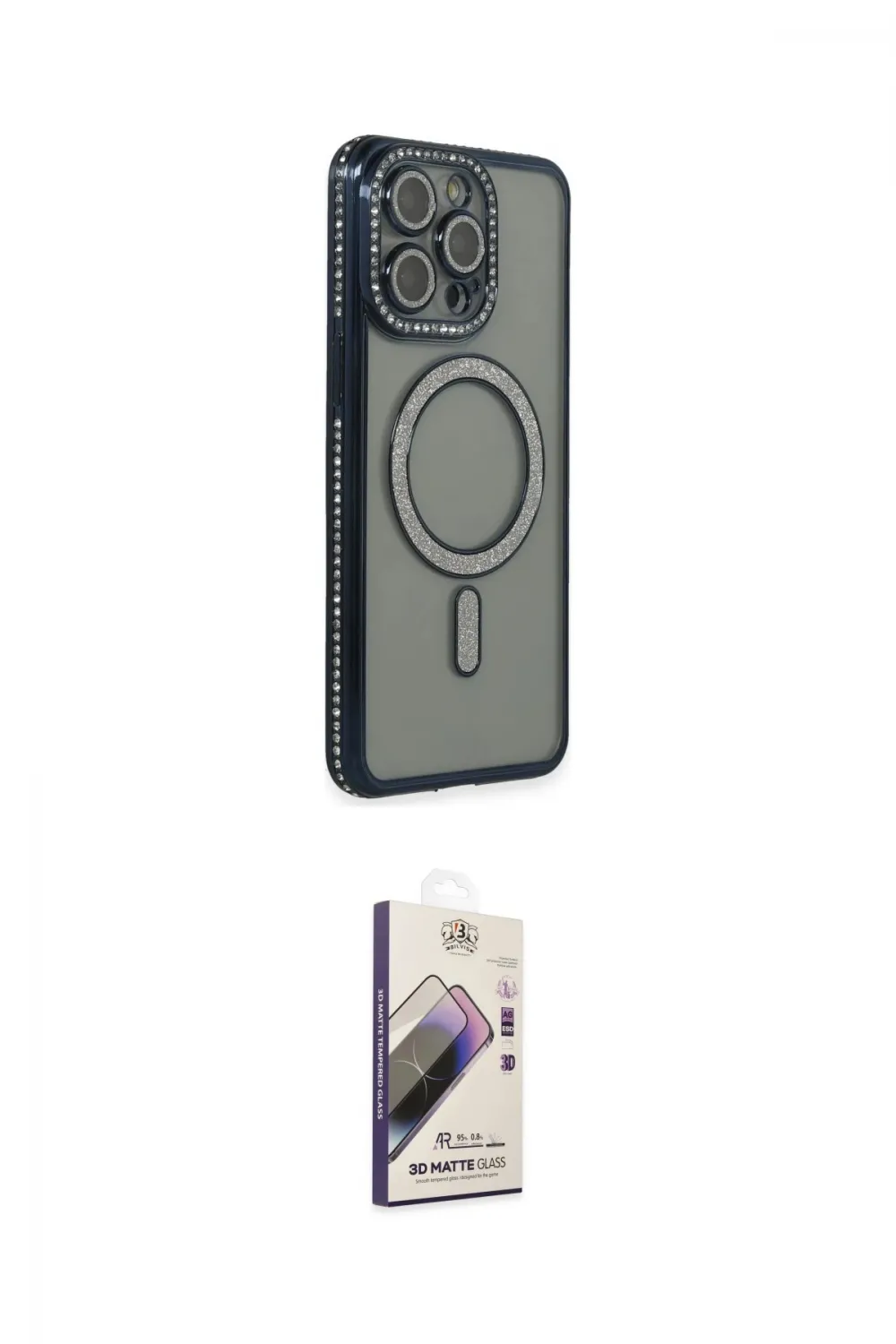 ieg™ iPhone 14 Pro Kılıf Zirve Doku Prime - Siyah Bilvis 3D Mat Cam Ekran Koruyucu