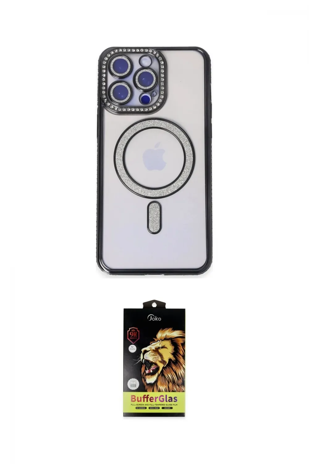 ieg™ iPhone 14 Pro Kılıf Zirve Doku Prime - Siyah Buffer Cam Ekran Koruyucu