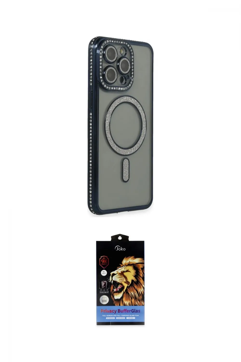 ieg™ iPhone 14 Pro Kılıf Zirve Doku Prime - Siyah Buffer Hayalet Cam Ekran Koruyucu