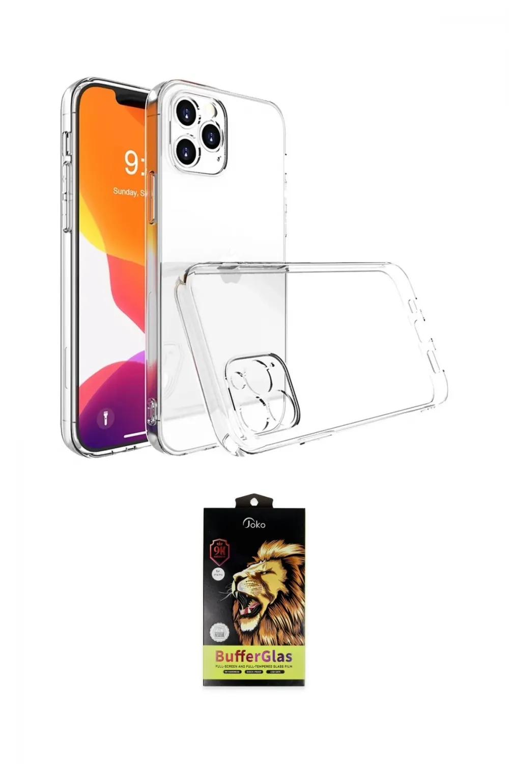 ieg™ iPhone 14 Pro Kılıf Zirve Doku - Siyah Buffer Cam Ekran Koruyucu