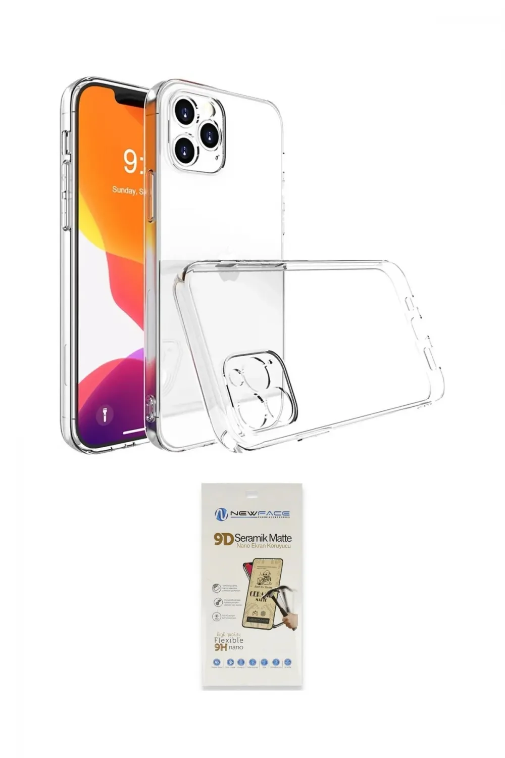 ieg™ iPhone 14 Pro Kılıf Zirve Doku - Siyah Mat Seramik Nano Ekran Koruyucu