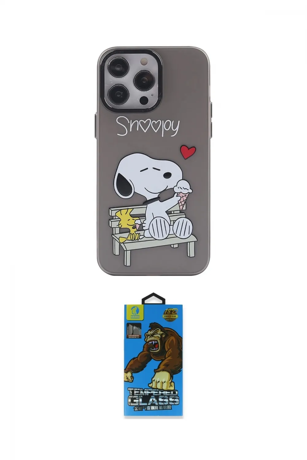 ieg™ iPhone 14 Pro Kılıf Zirve Form Özel Seri - Siyah 18D Cam Ekran Koruyucu