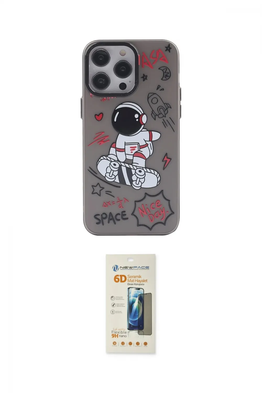 ieg™ iPhone 14 Pro Kılıf Zirve Form Özel Seri - Siyah 6D Mat Seramik Hayalet Nano Ekran Koruyucu