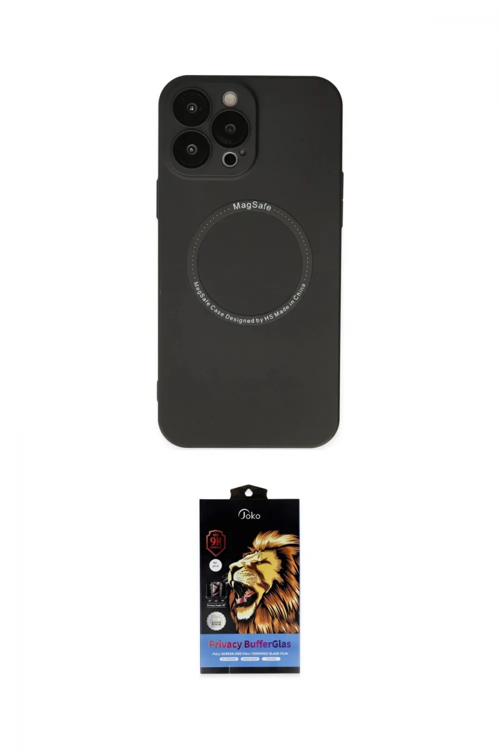 ieg™ iPhone 14 Pro Kılıf Zirve Klasik Prime - Siyah Buffer Hayalet Cam Ekran Koruyucu