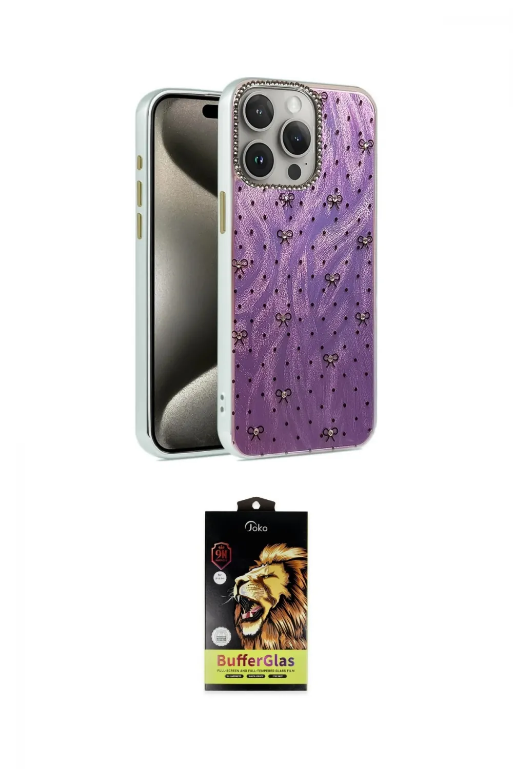 ieg™ iPhone 14 Pro Kılıf Zirve Modern Prime - Siyah Buffer Cam Ekran Koruyucu