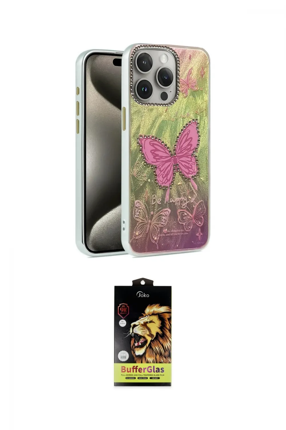 ieg™ iPhone 14 Pro Kılıf Zirve Modern Prime - Siyah Buffer Cam Ekran Koruyucu