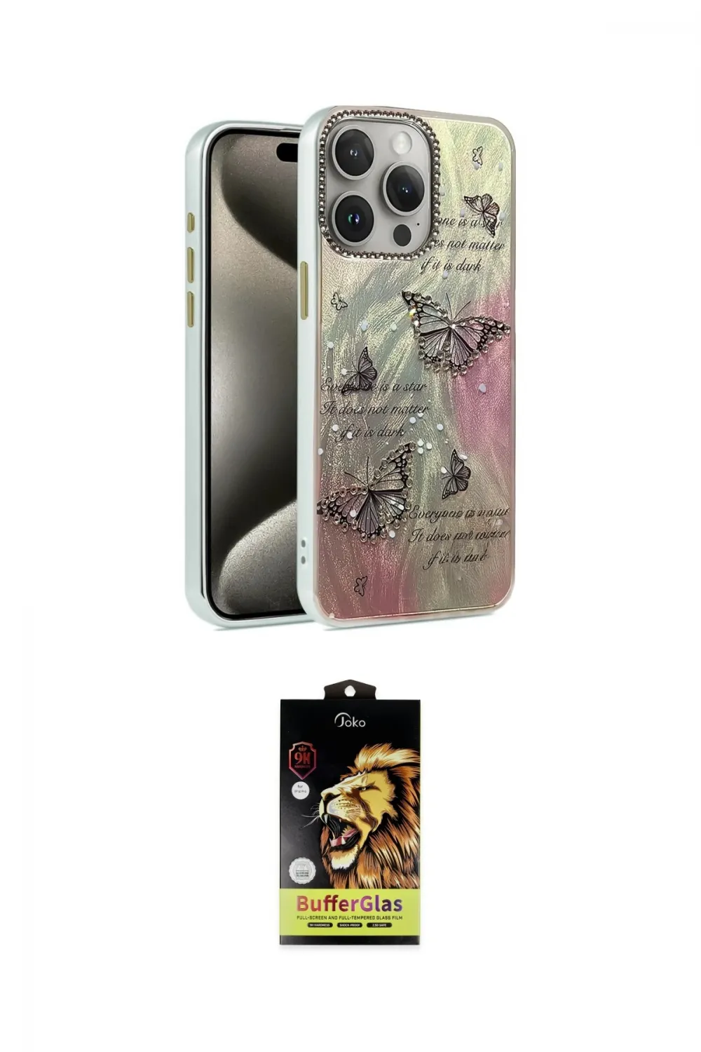 ieg™ iPhone 14 Pro Kılıf Zirve Modern Prime - Siyah Buffer Cam Ekran Koruyucu
