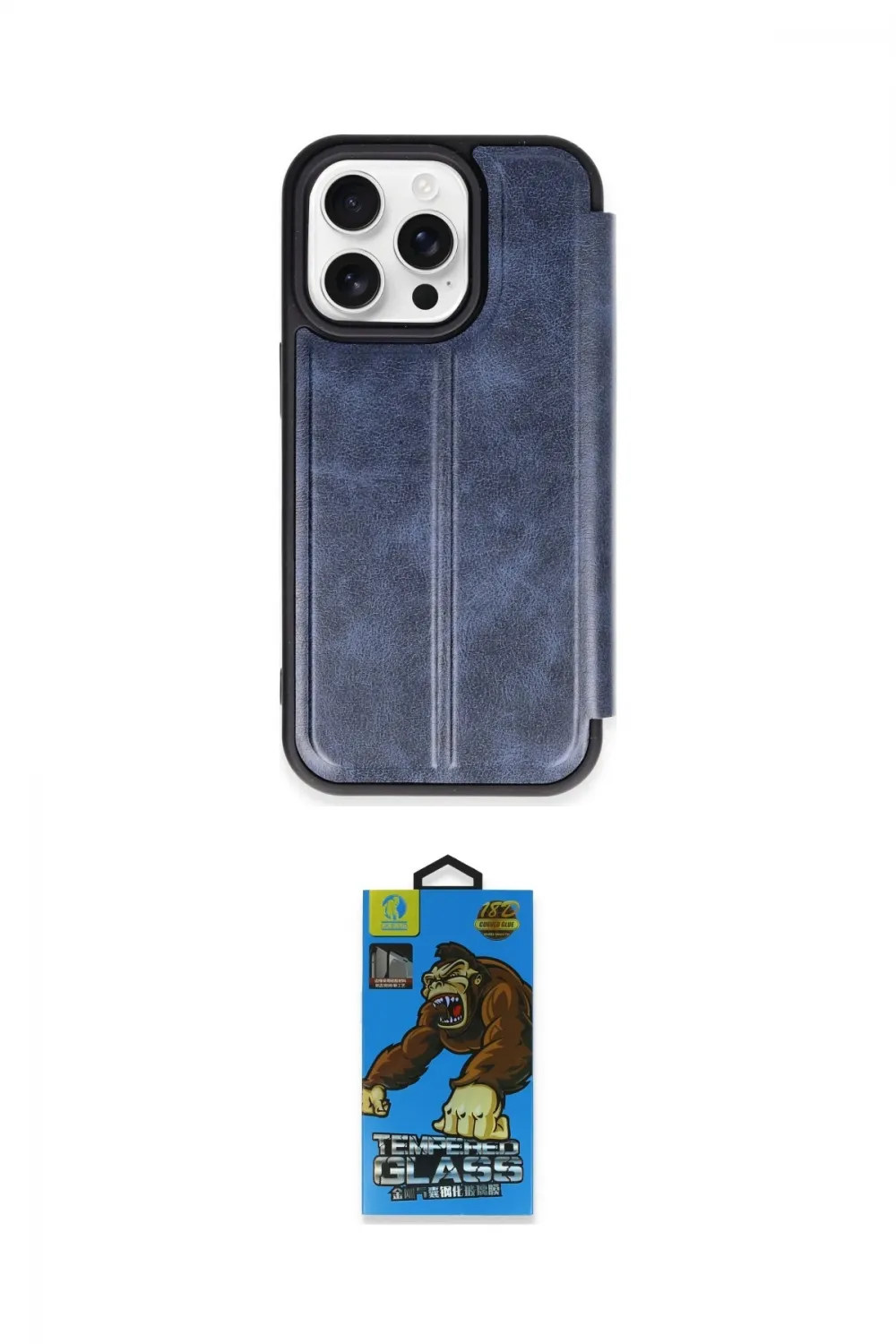 ieg™ iPhone 14 Pro Kılıf Zirve Yansıma Serisi - Siyah 18D Cam Ekran Koruyucu
