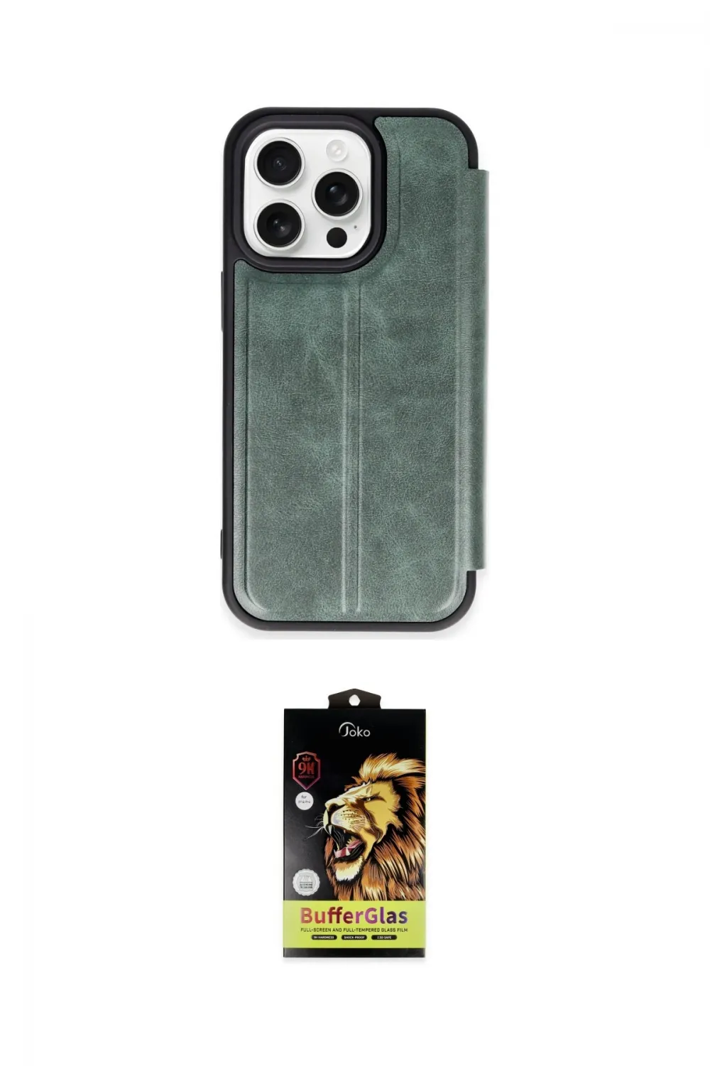 ieg™ iPhone 14 Pro Kılıf Zirve Yansıma Serisi - Siyah Buffer Cam Ekran Koruyucu