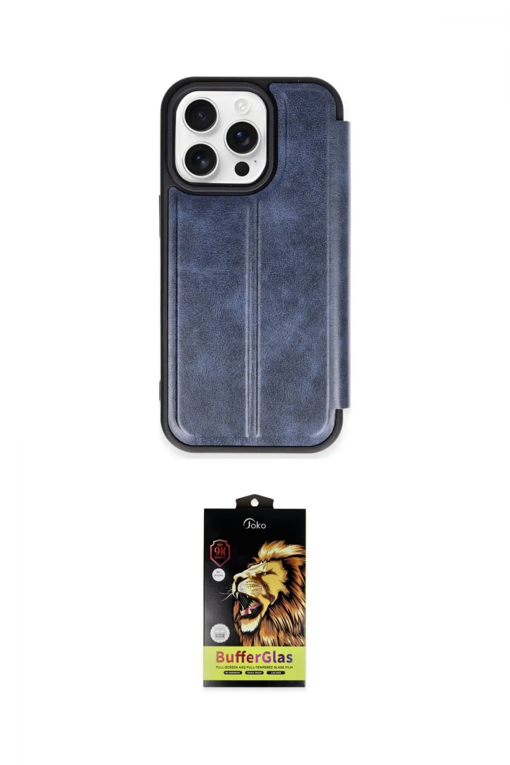 ieg™ iPhone 14 Pro Kılıf Zirve Yansıma Serisi - Siyah Buffer Cam Ekran Koruyucu