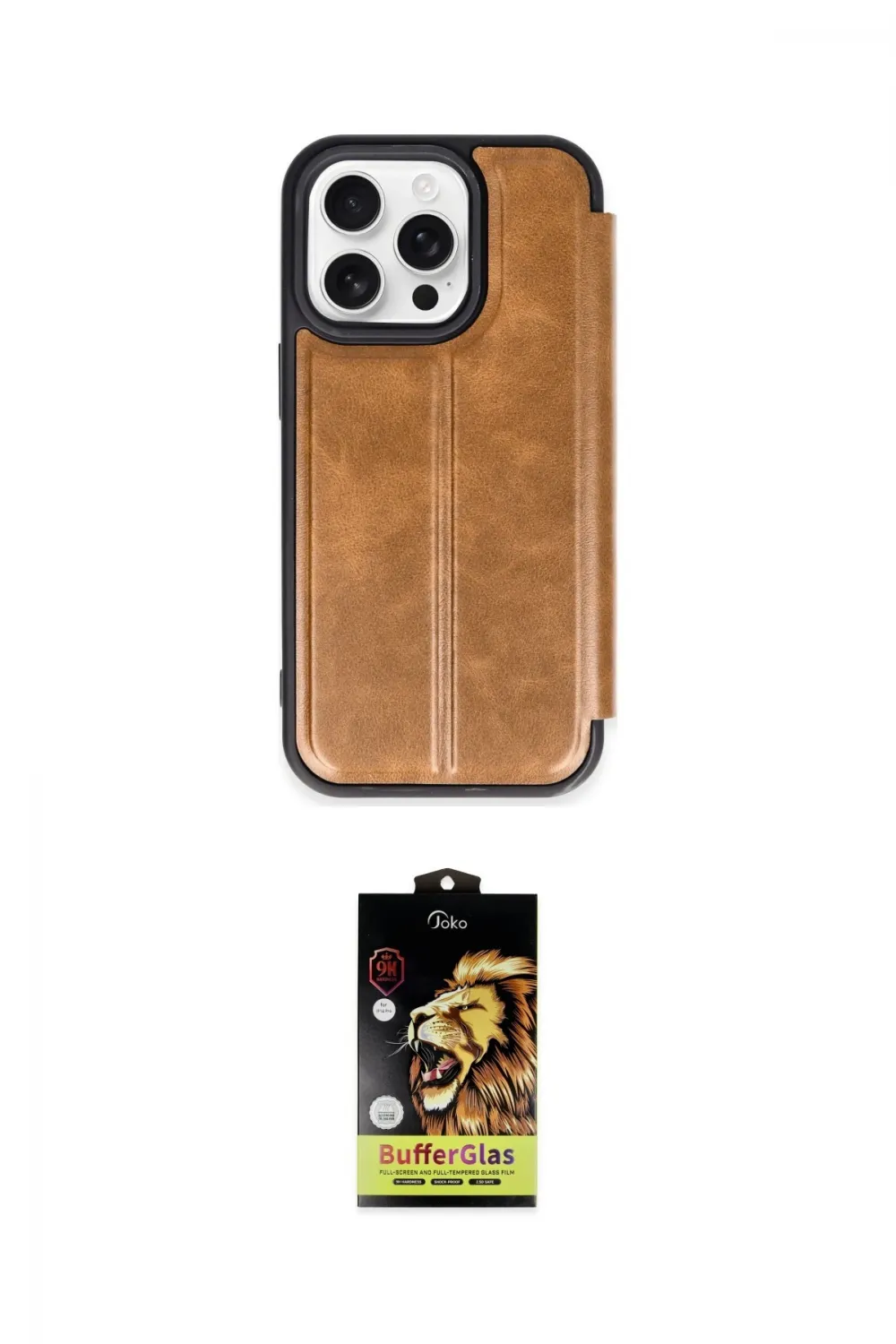 ieg™ iPhone 14 Pro Kılıf Zirve Yansıma Serisi - Siyah Buffer Cam Ekran Koruyucu