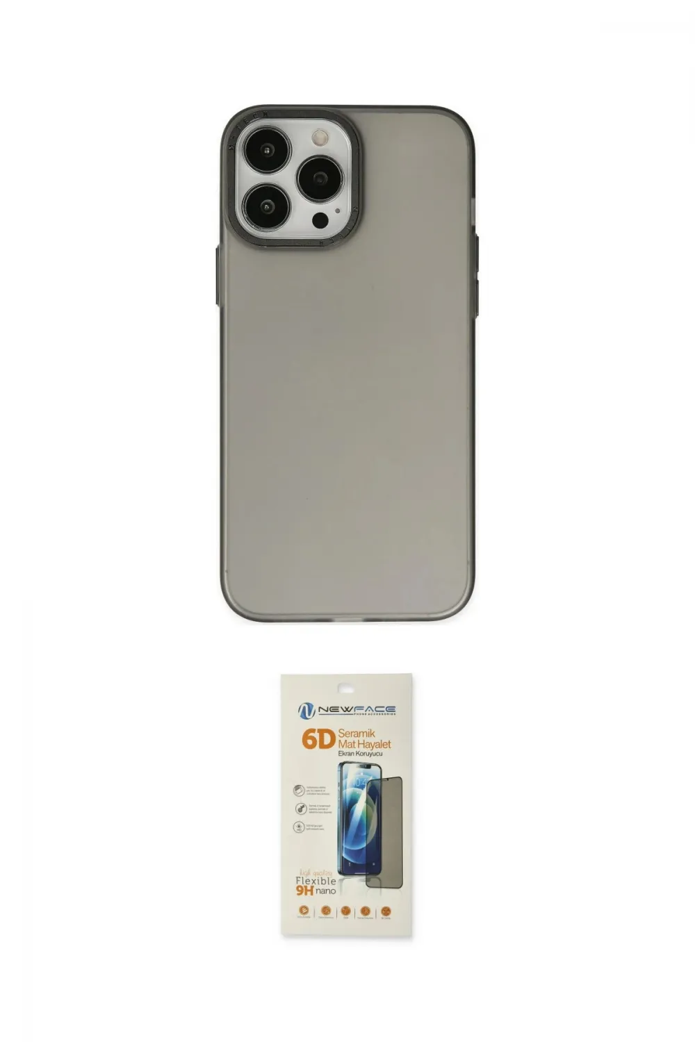 ieg™ iPhone 14 Pro Max Kılıf Ahenk Çizgi Prime - Siyah 6D Mat Seramik Hayalet Nano Ekran Koruyucu