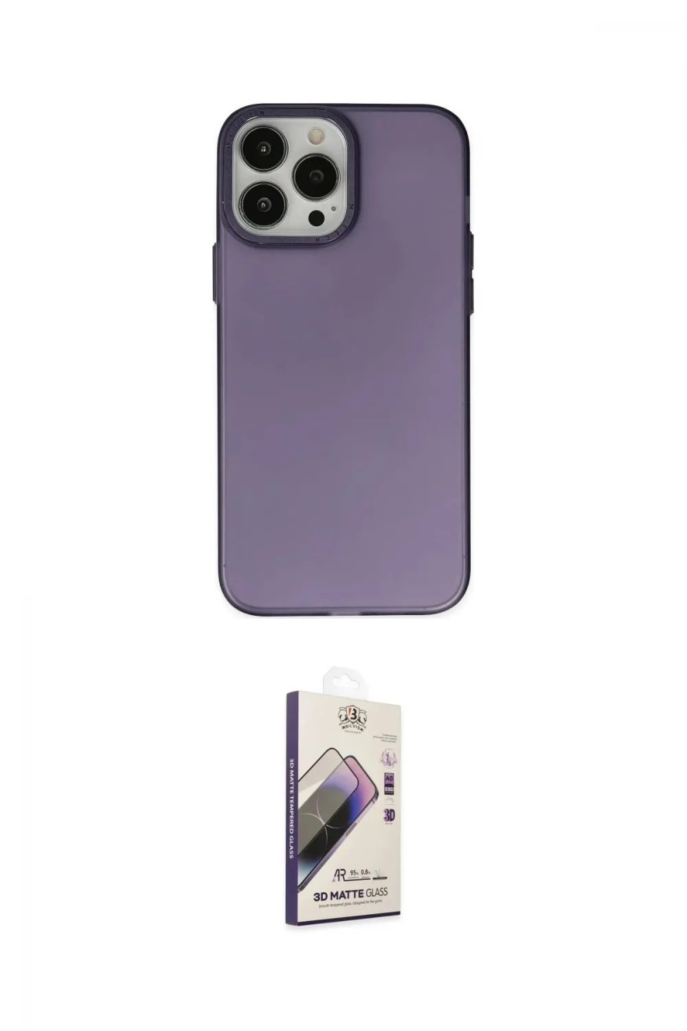 ieg™ iPhone 14 Pro Max Kılıf Ahenk Çizgi Prime - Siyah Bilvis 3D Mat Cam Ekran Koruyucu