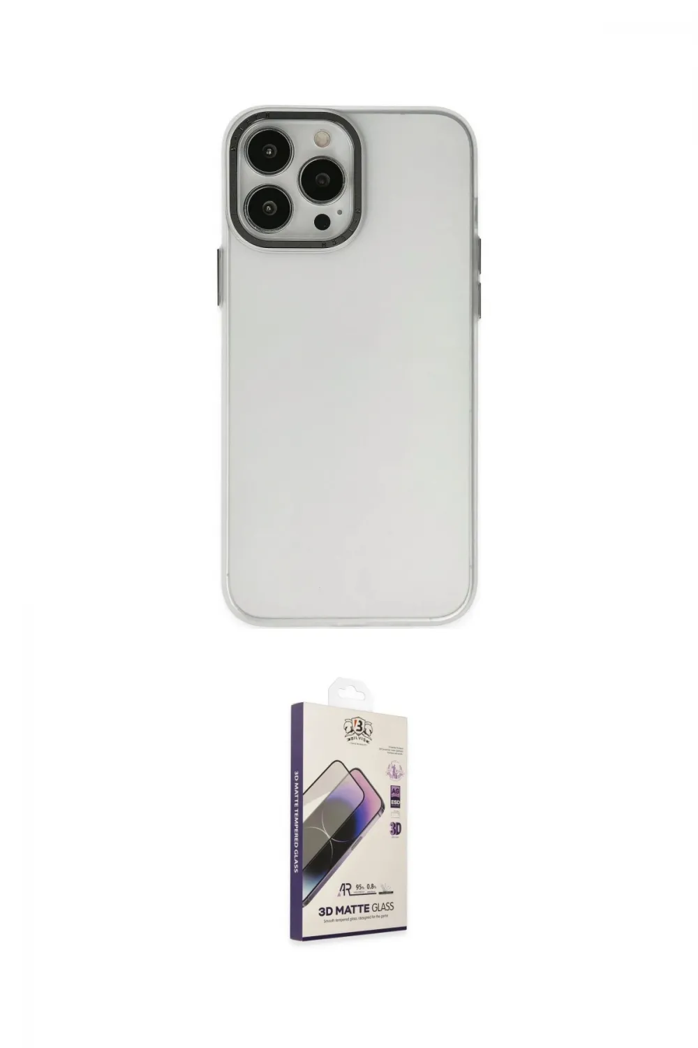 ieg™ iPhone 14 Pro Max Kılıf Ahenk Çizgi Prime - Siyah Bilvis 3D Mat Cam Ekran Koruyucu