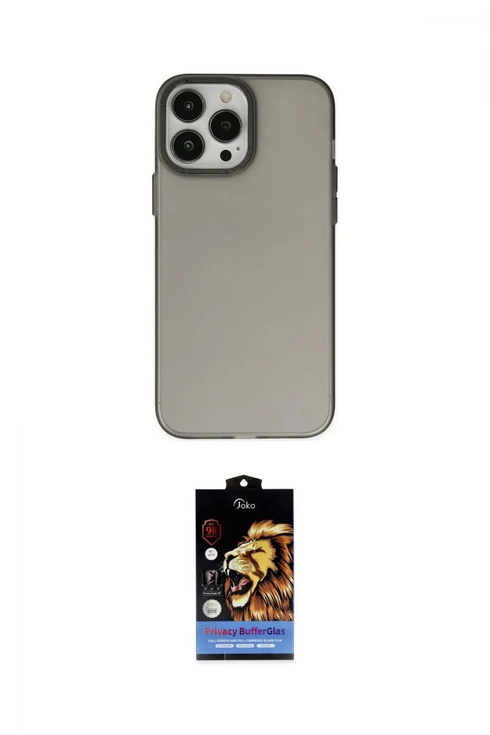 ieg™ iPhone 14 Pro Max Kılıf Ahenk Çizgi Prime - Siyah Buffer Hayalet Cam Ekran Koruyucu