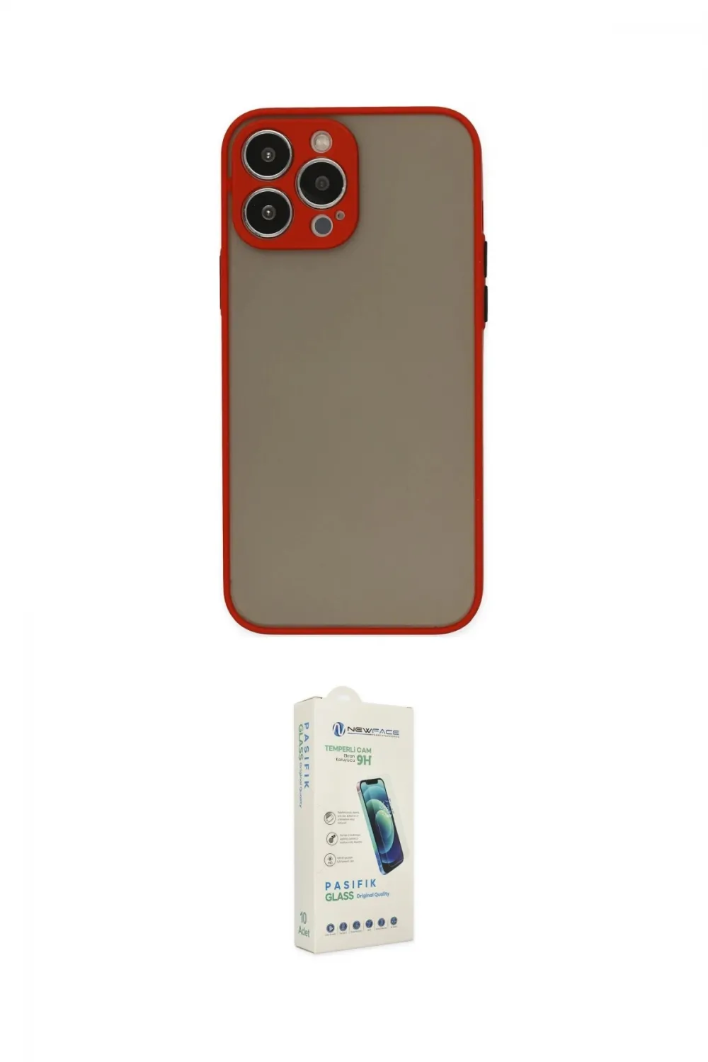 ieg™ iPhone 14 Pro Max Kılıf Ahenk Çizgi Serisi - Şeffaf Pasifik Cam Ekran Koruyucu