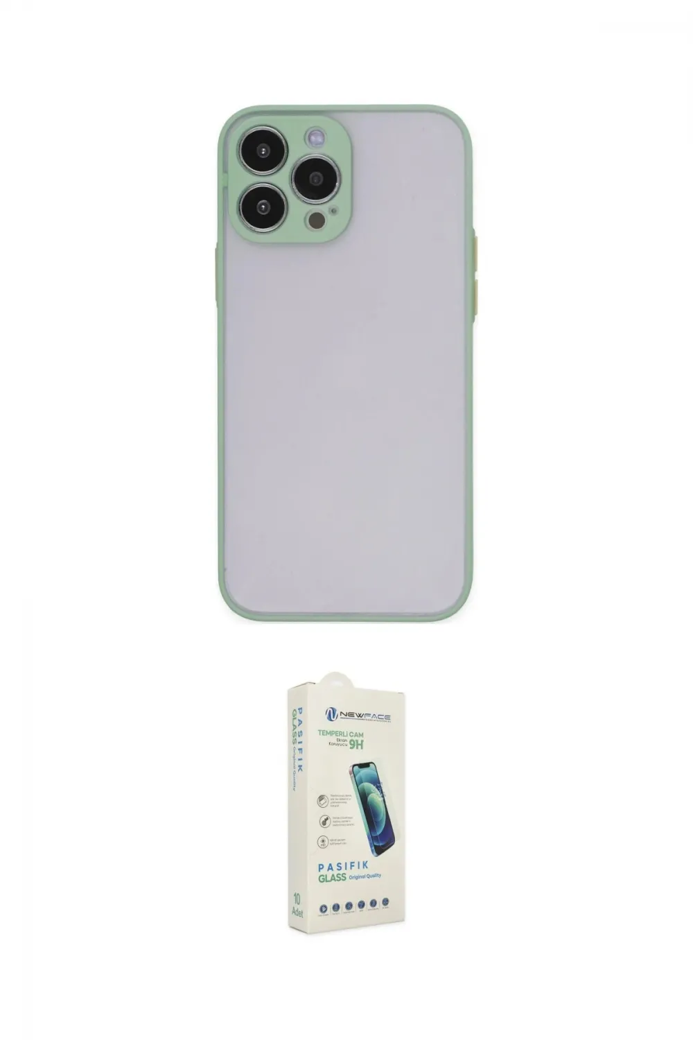ieg™ iPhone 14 Pro Max Kılıf Ahenk Çizgi Serisi - Şeffaf Pasifik Cam Ekran Koruyucu