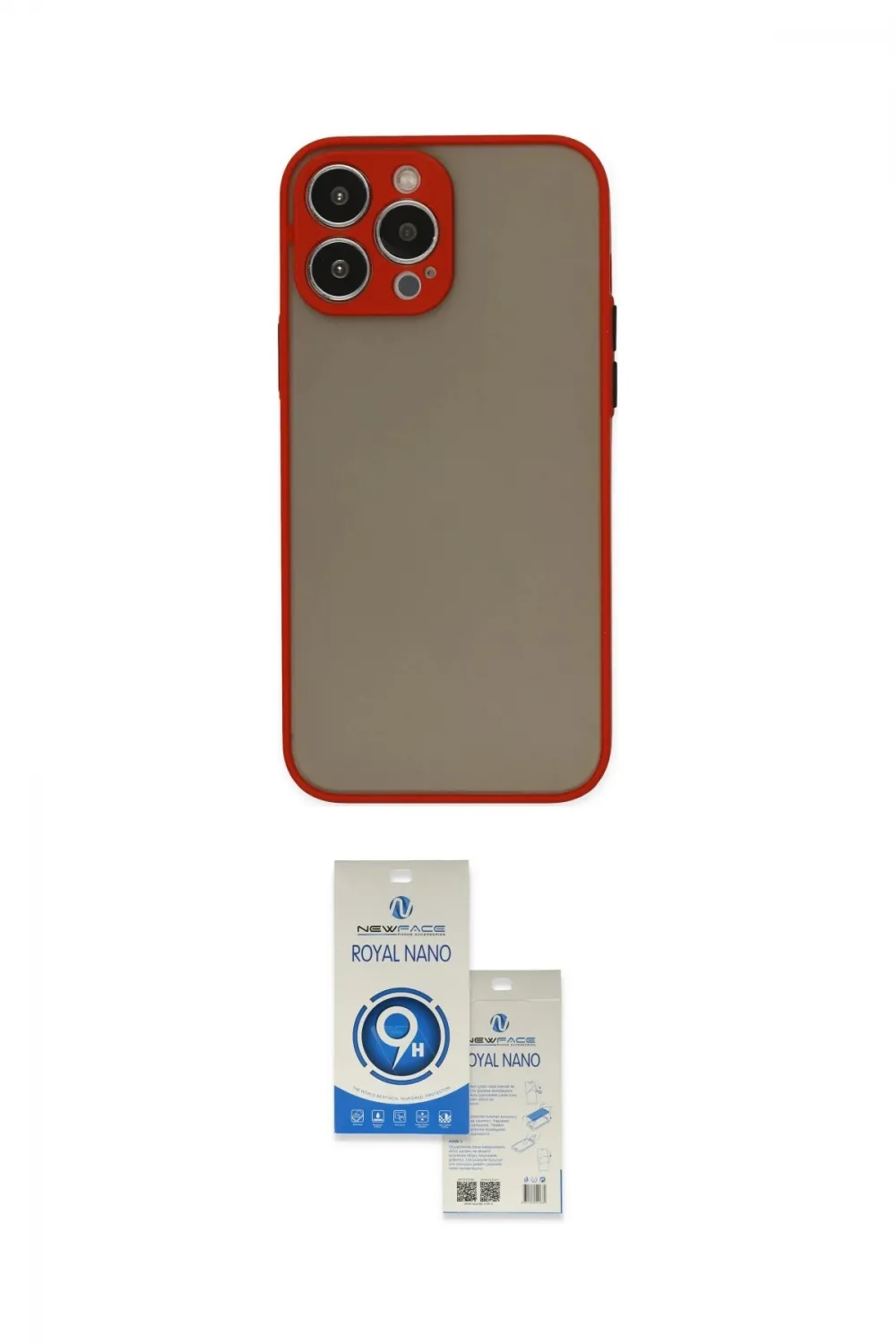 ieg™ iPhone 14 Pro Max Kılıf Ahenk Çizgi Serisi - Şeffaf Royal Nano Ekran Koruyucu