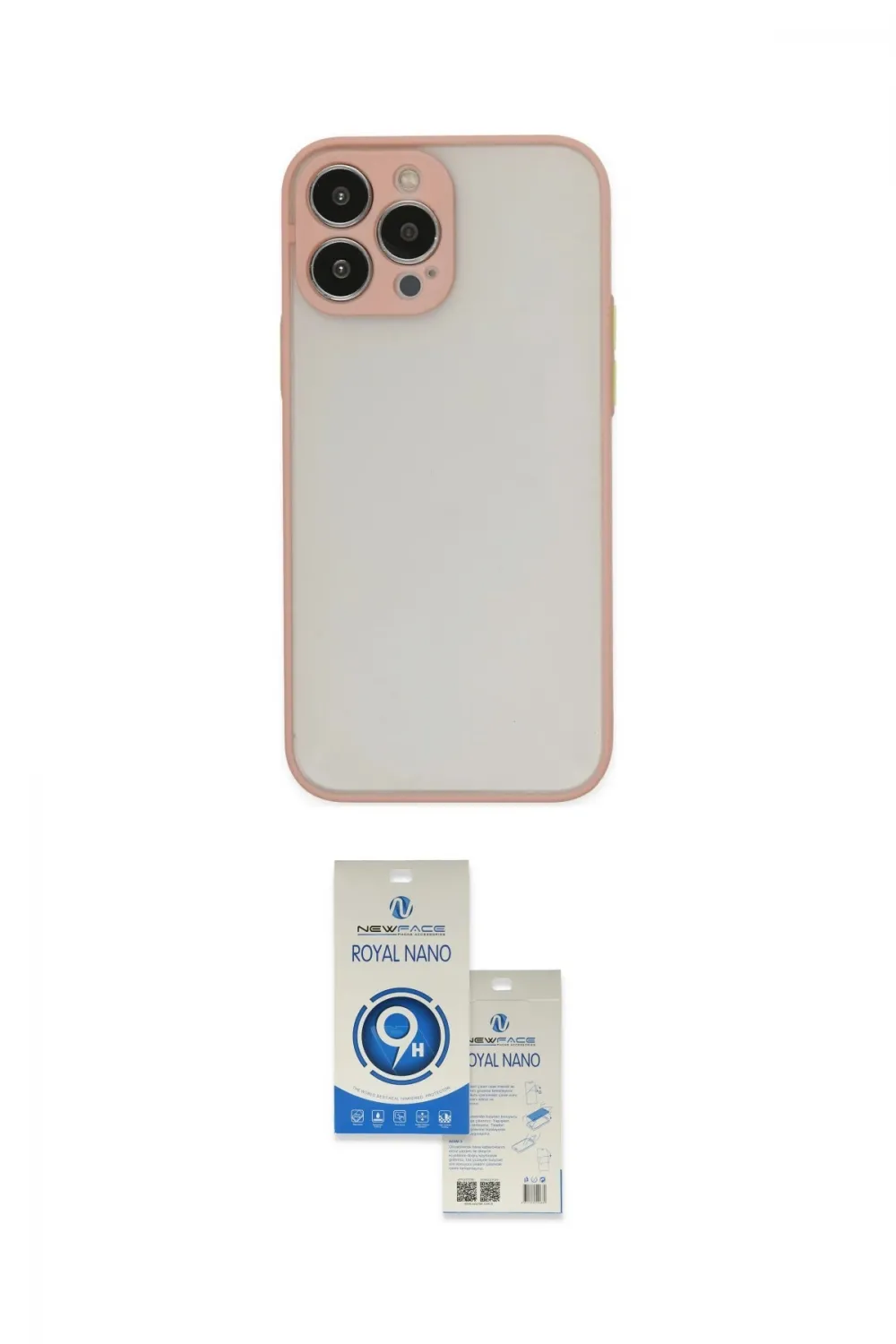 ieg™ iPhone 14 Pro Max Kılıf Ahenk Çizgi Serisi - Şeffaf Royal Nano Ekran Koruyucu