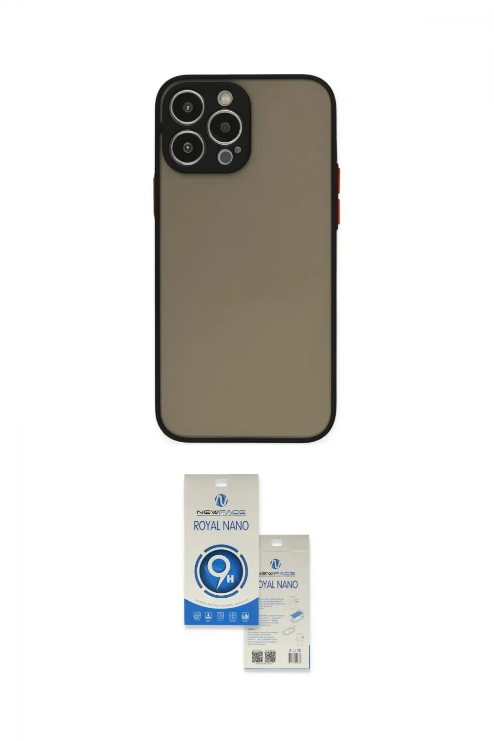 ieg™ iPhone 14 Pro Max Kılıf Ahenk Çizgi Serisi - Şeffaf Royal Nano Ekran Koruyucu