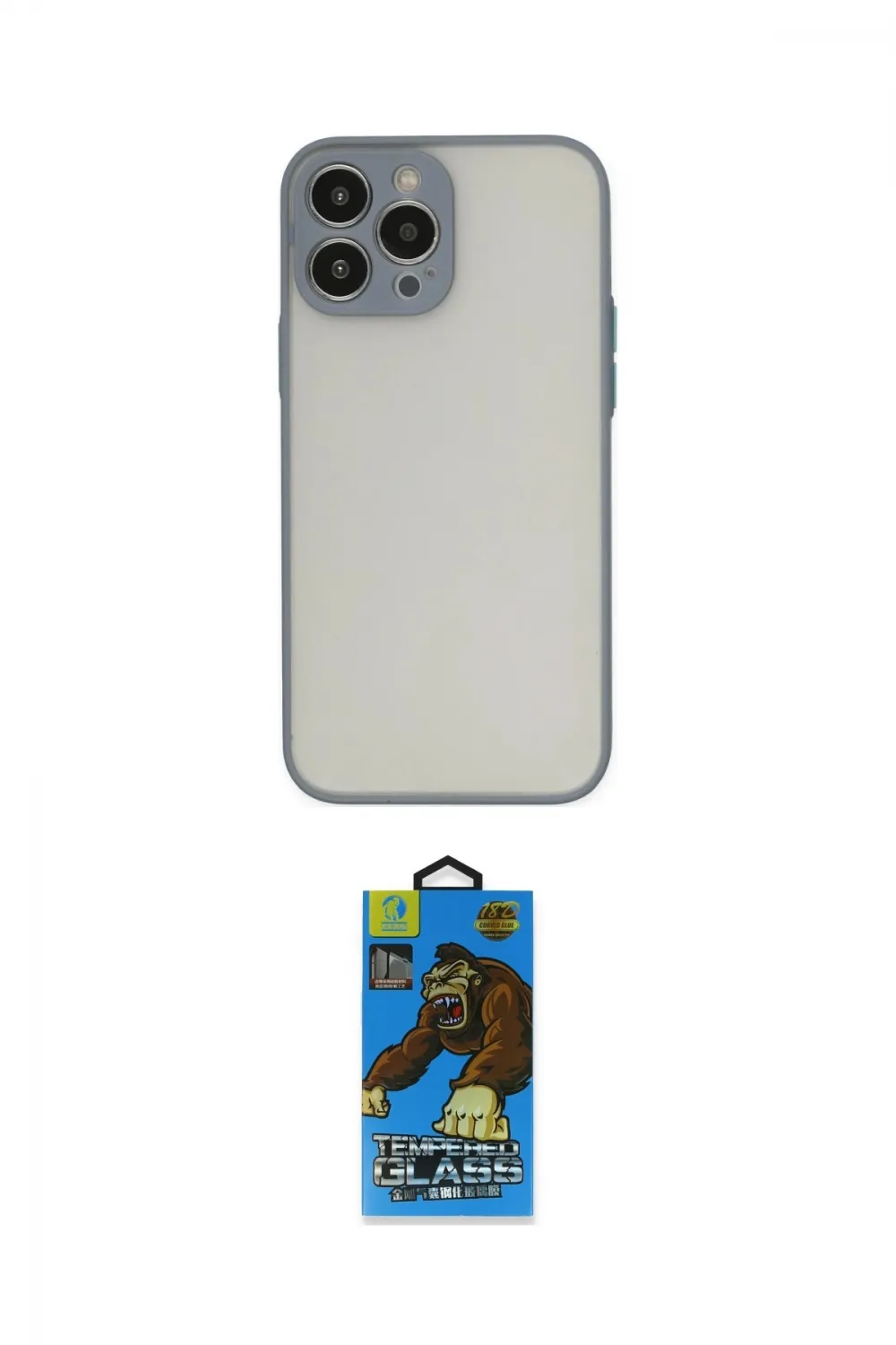 ieg™ iPhone 14 Pro Max Kılıf Ahenk Çizgi Serisi - Siyah 18D Cam Ekran Koruyucu
