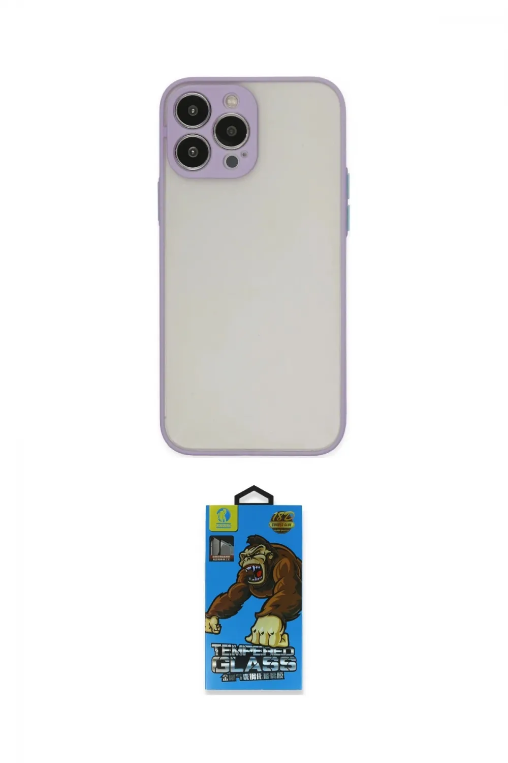 ieg™ iPhone 14 Pro Max Kılıf Ahenk Çizgi Serisi - Siyah 18D Cam Ekran Koruyucu
