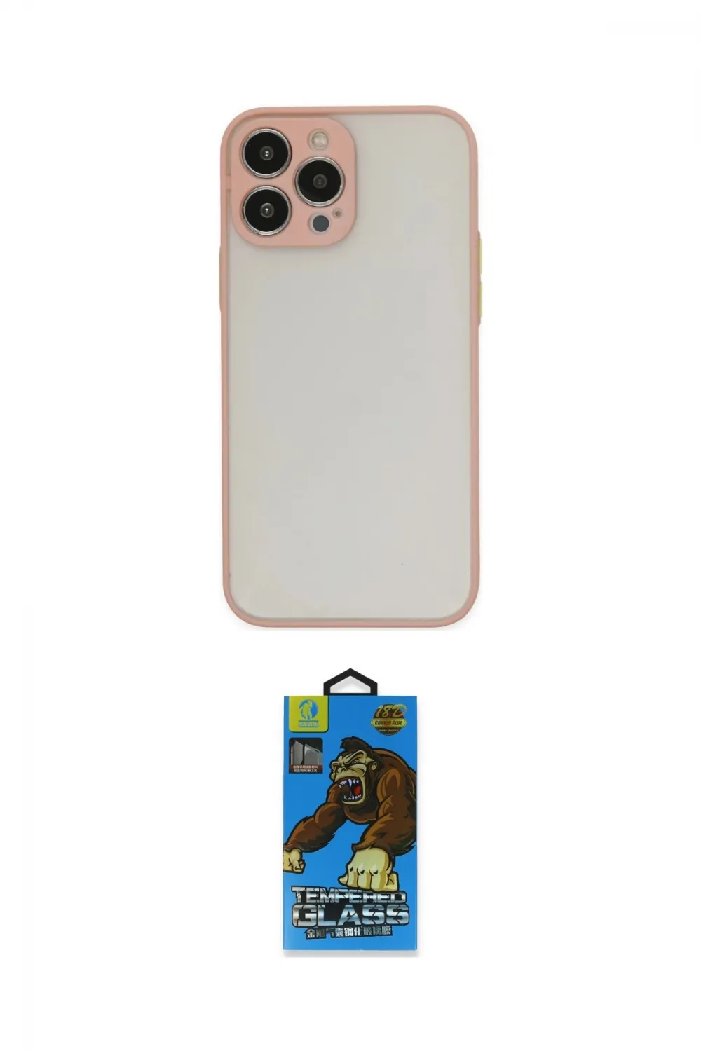 ieg™ iPhone 14 Pro Max Kılıf Ahenk Çizgi Serisi - Siyah 18D Cam Ekran Koruyucu