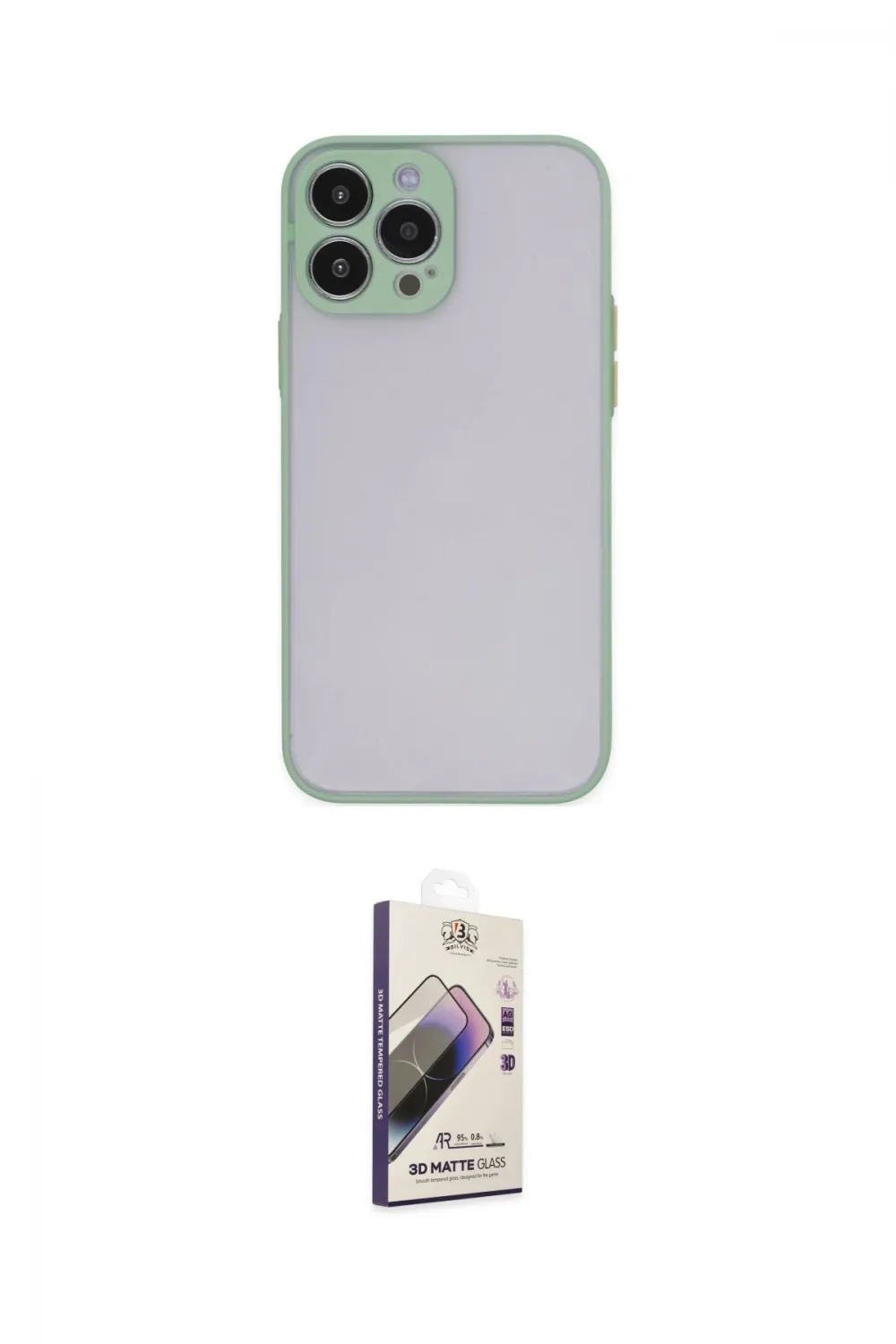 ieg™ iPhone 14 Pro Max Kılıf Ahenk Çizgi Serisi - Siyah Bilvis 3D Mat Cam Ekran Koruyucu