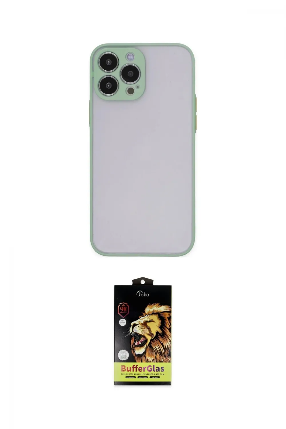 ieg™ iPhone 14 Pro Max Kılıf Ahenk Çizgi Serisi - Siyah Buffer Cam Ekran Koruyucu