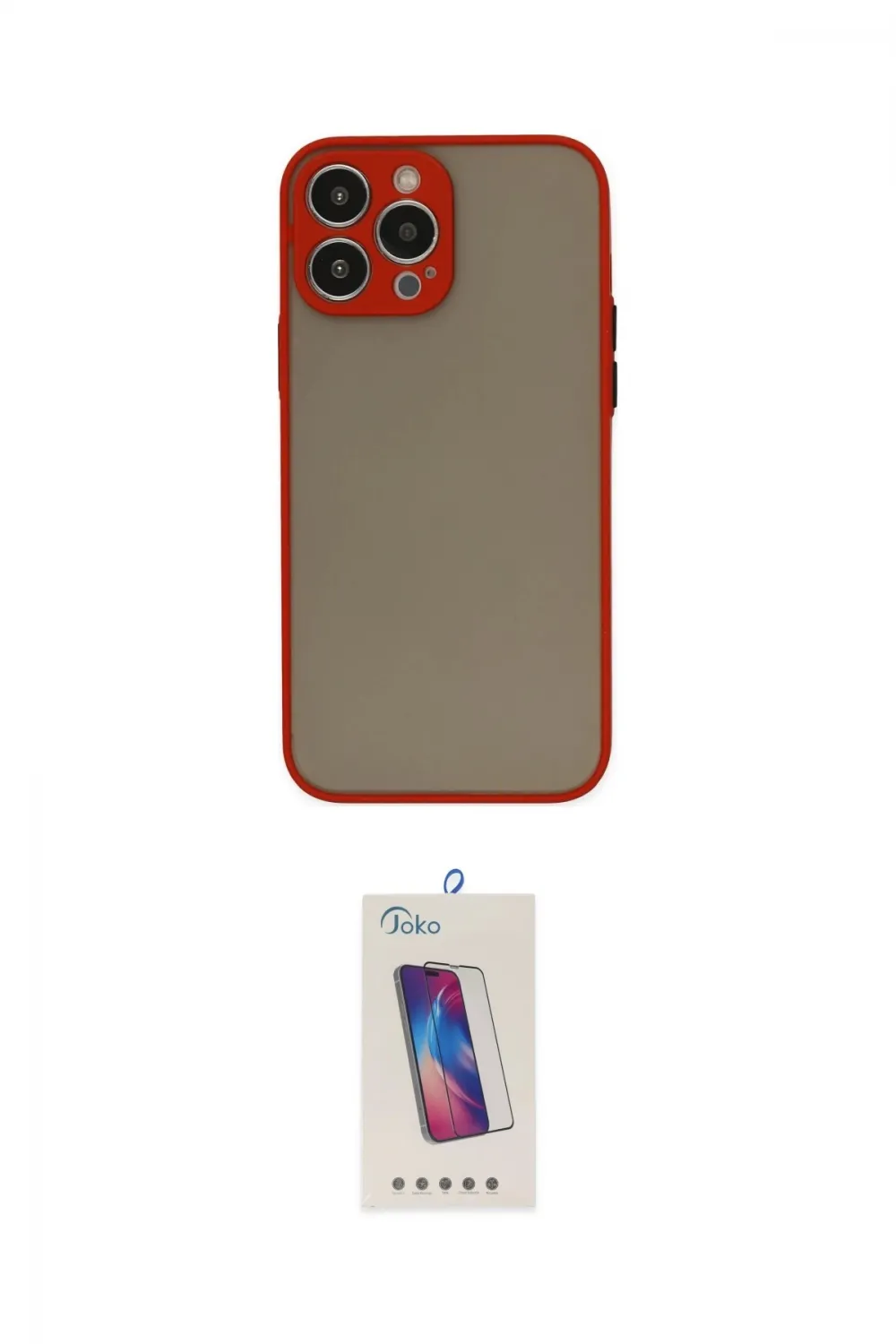 ieg™ iPhone 14 Pro Max Kılıf Ahenk Çizgi Serisi - Siyah Joko 5D Cam