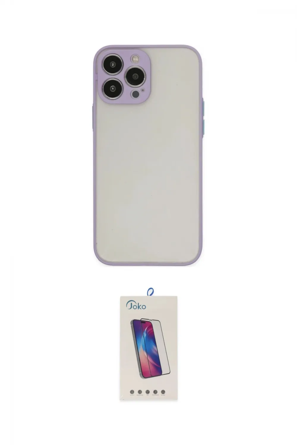 ieg™ iPhone 14 Pro Max Kılıf Ahenk Çizgi Serisi - Siyah Joko 5D Cam