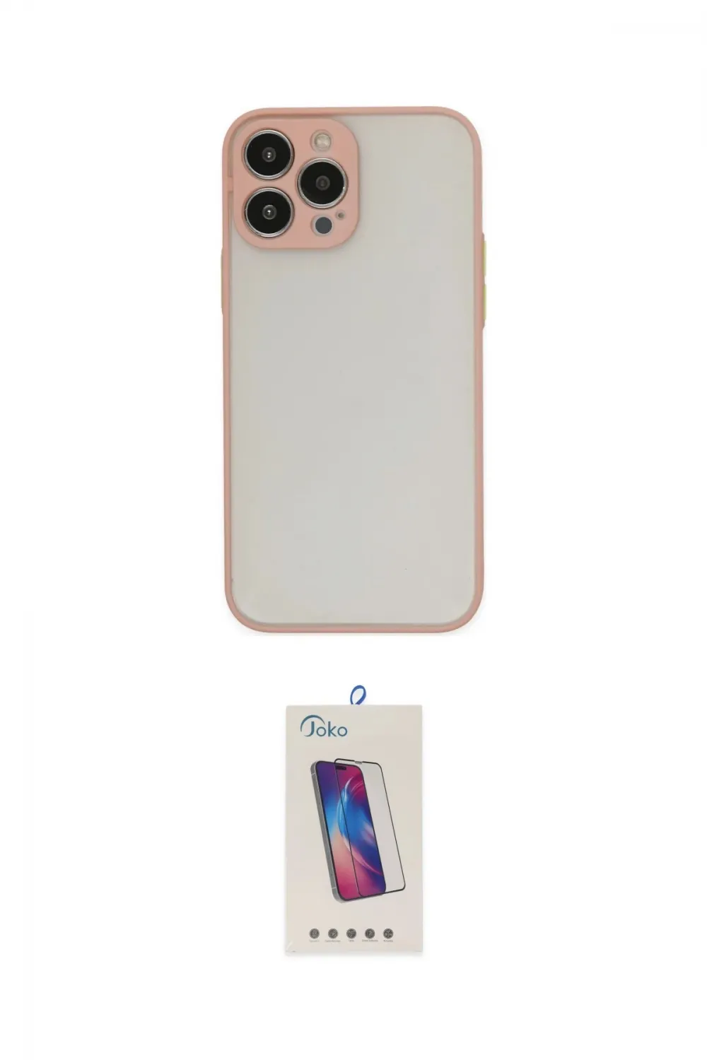 ieg™ iPhone 14 Pro Max Kılıf Ahenk Çizgi Serisi - Siyah Joko 5D Cam