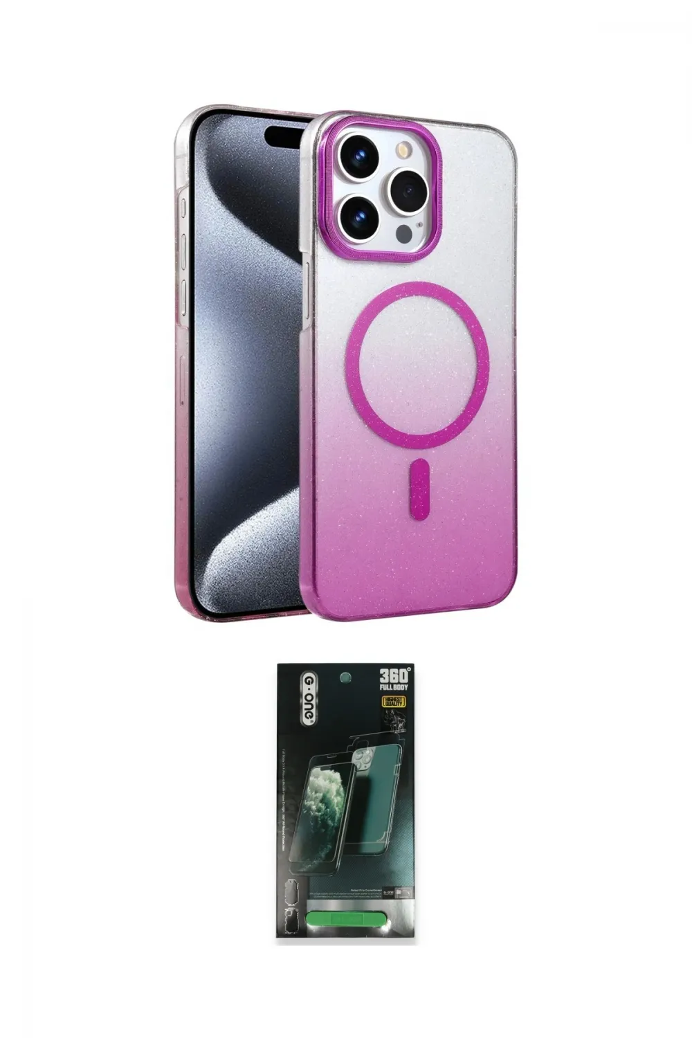 ieg™ iPhone 14 Pro Max Kılıf Ahenk Doku Özel Seri - Şeffaf 360 Full Body Arka Koruyucu