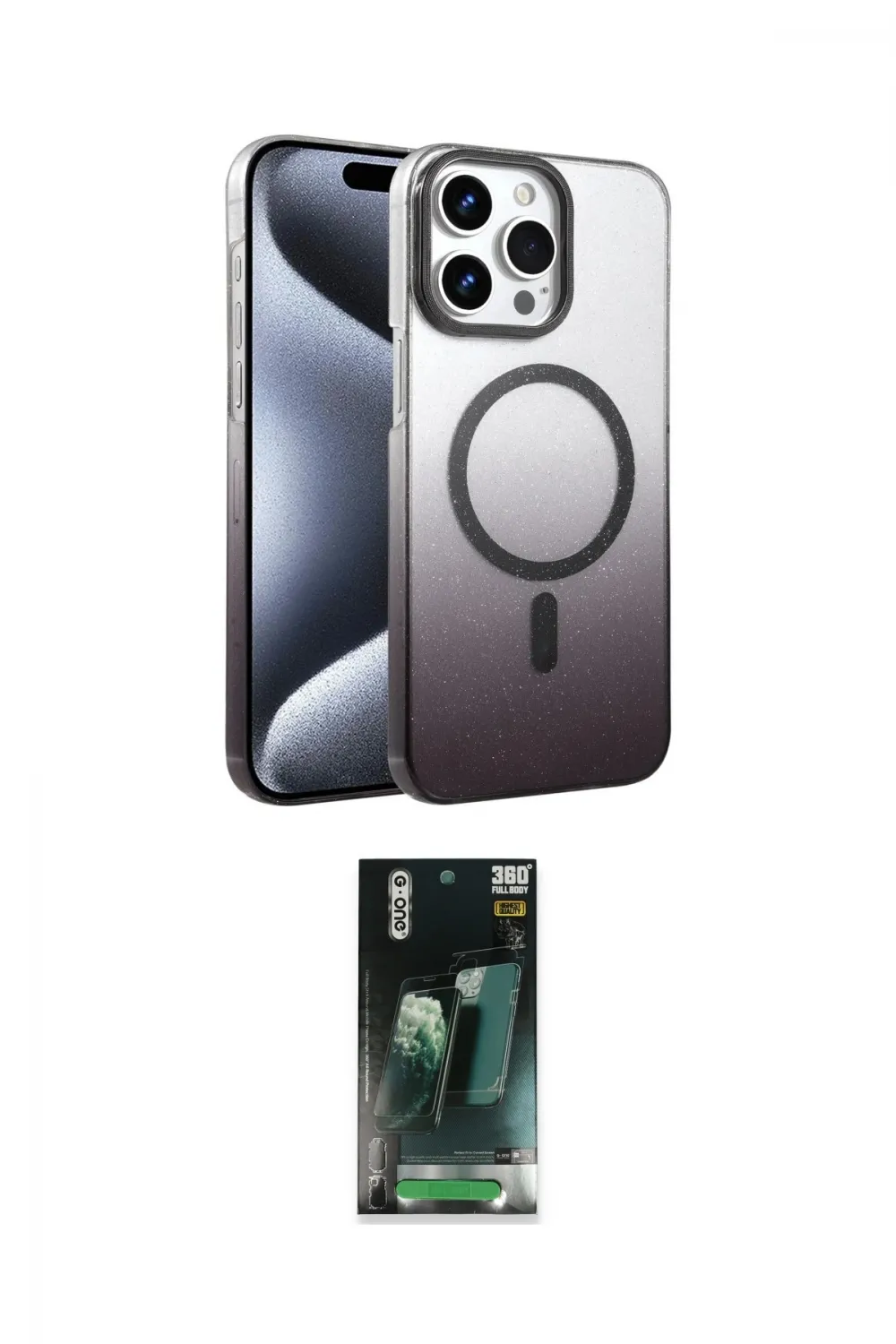 ieg™ iPhone 14 Pro Max Kılıf Ahenk Doku Özel Seri - Şeffaf 360 Full Body Arka Koruyucu