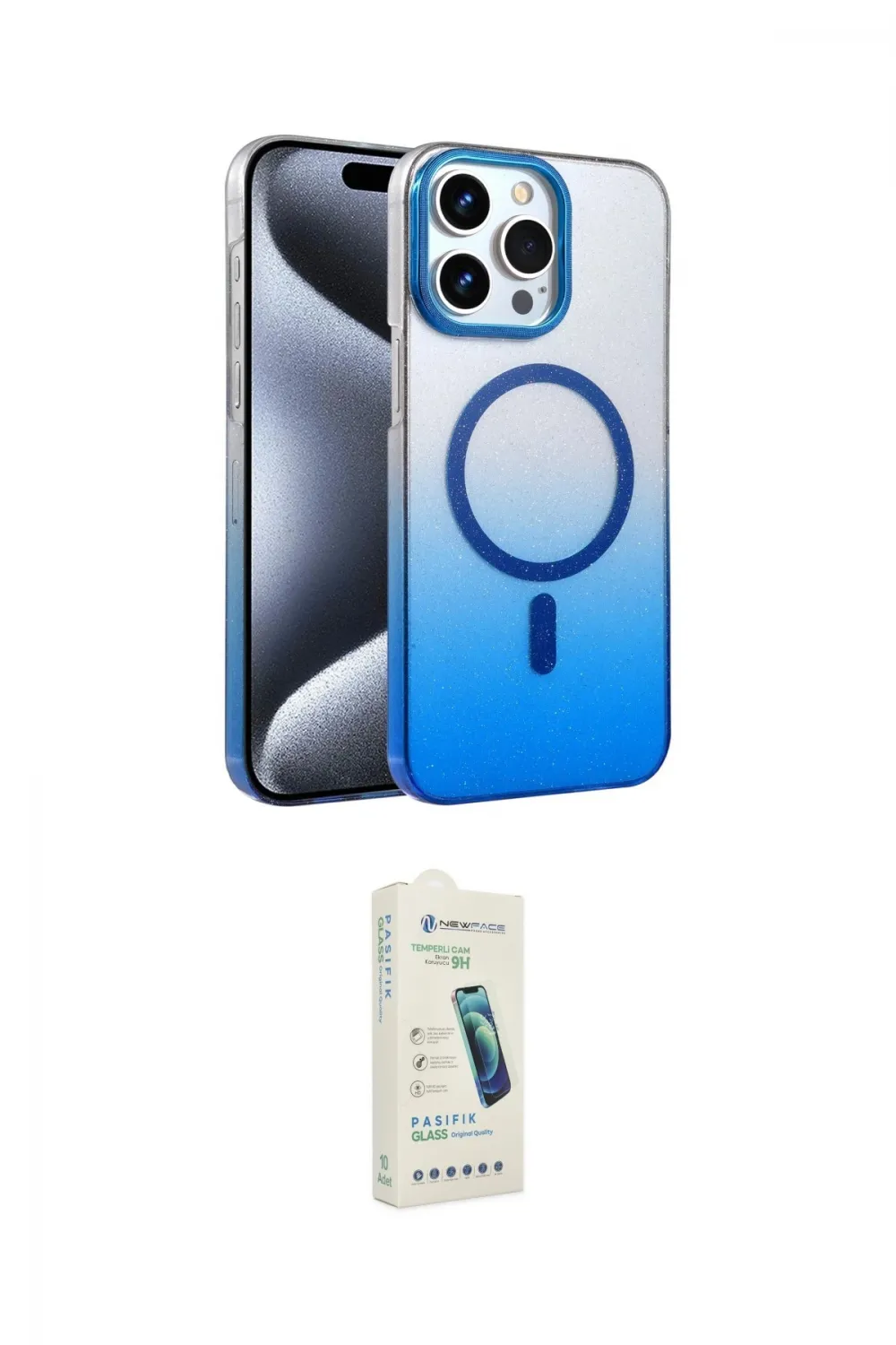 ieg™ iPhone 14 Pro Max Kılıf Ahenk Doku Özel Seri - Şeffaf Pasifik Cam Ekran Koruyucu