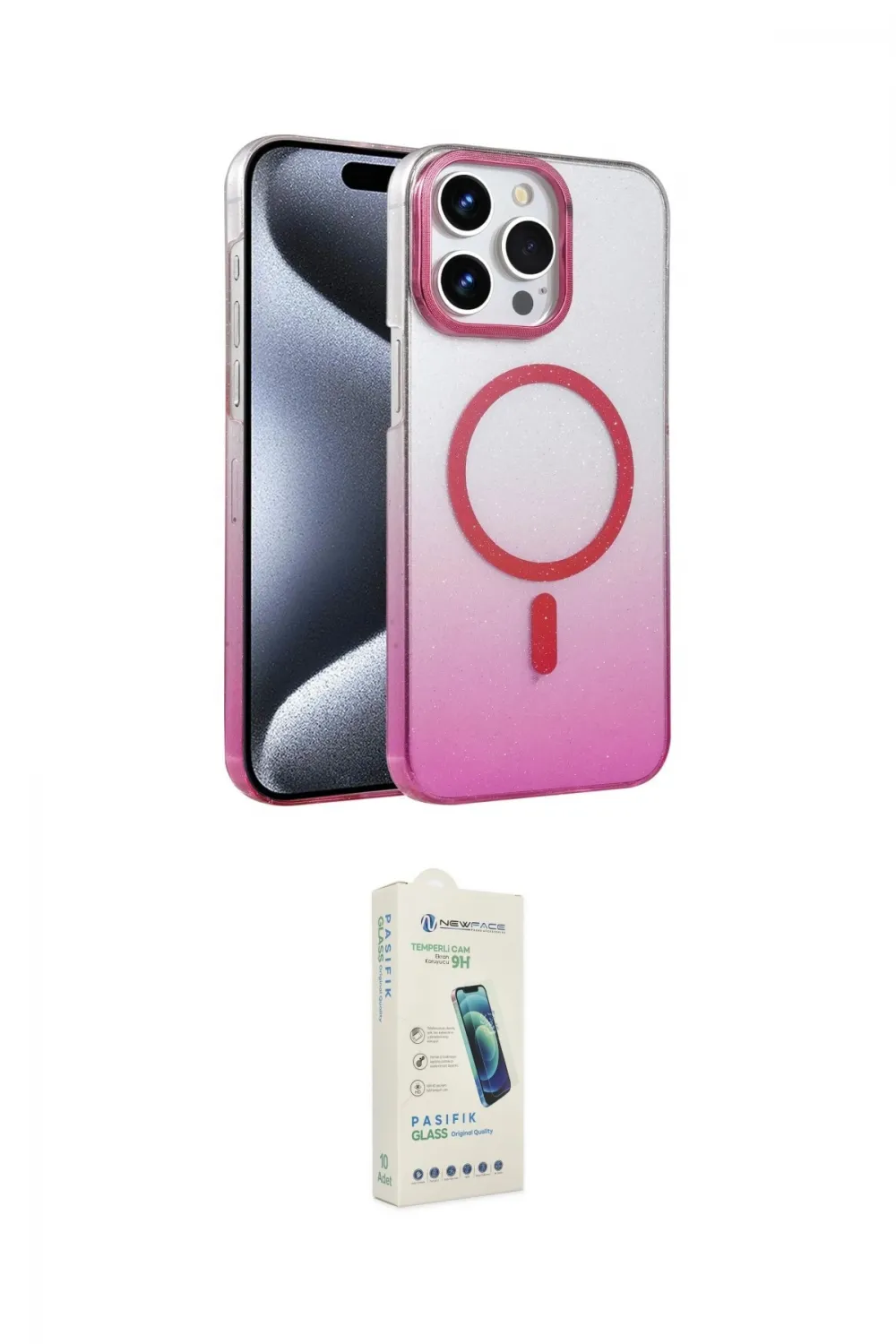 ieg™ iPhone 14 Pro Max Kılıf Ahenk Doku Özel Seri - Şeffaf Pasifik Cam Ekran Koruyucu