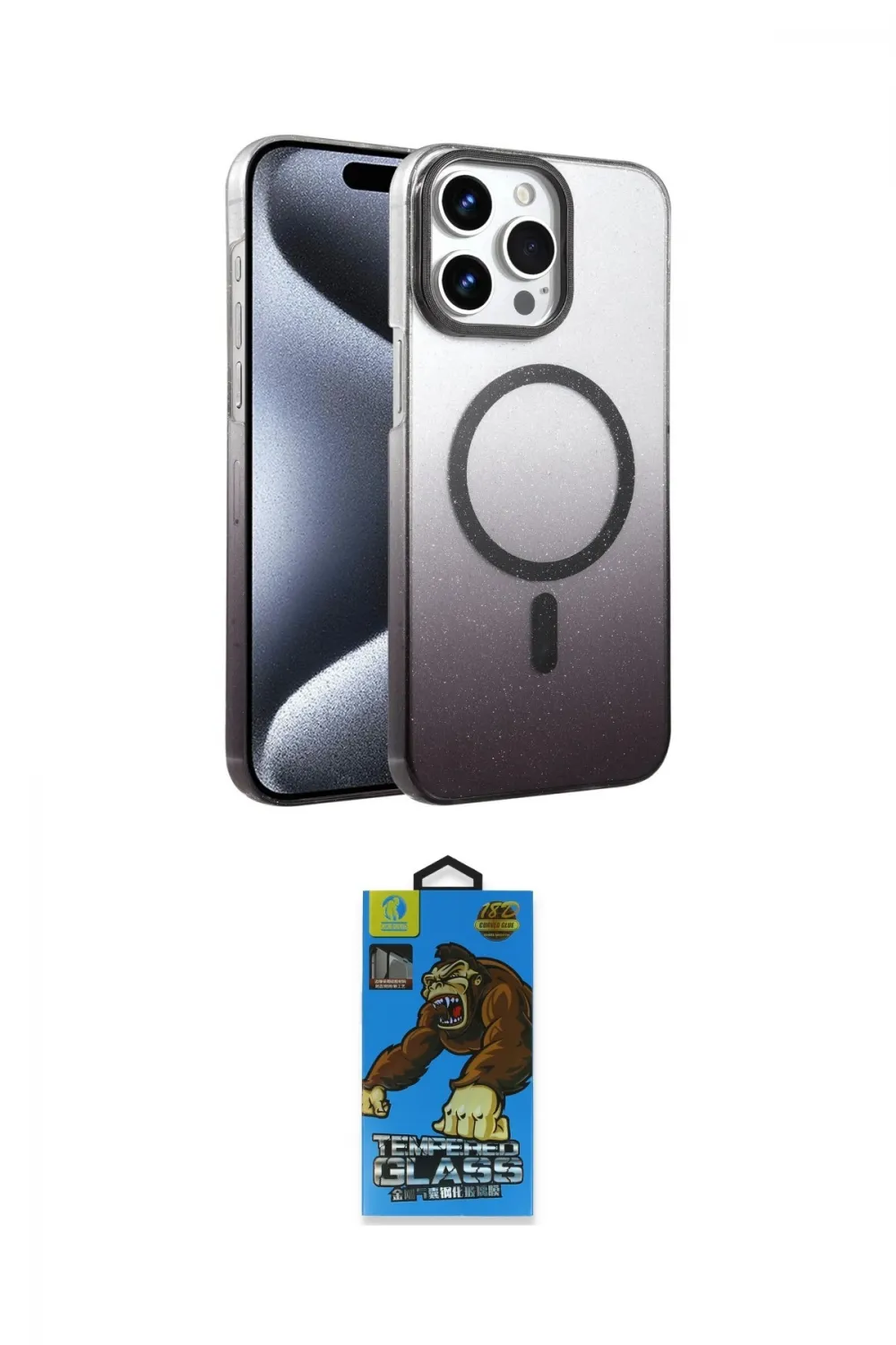 ieg™ iPhone 14 Pro Max Kılıf Ahenk Doku Özel Seri - Siyah 18D Cam Ekran Koruyucu