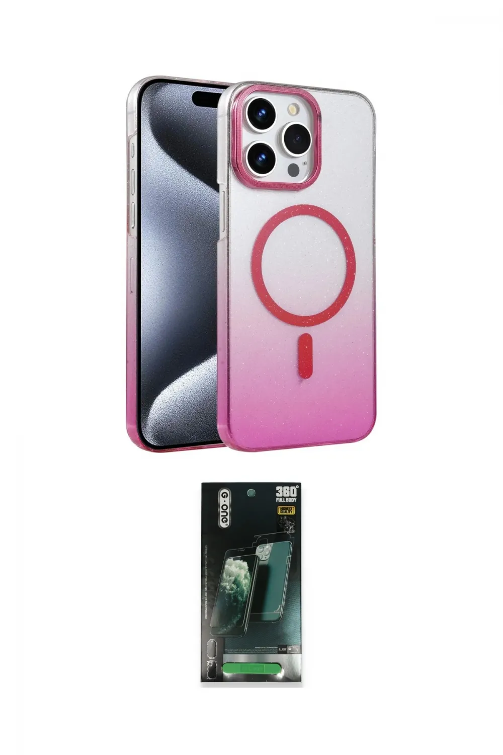 ieg™ iPhone 14 Pro Max Kılıf Ahenk Doku Özel Seri - Siyah 360 Mat Full Body Arka Koruyucu