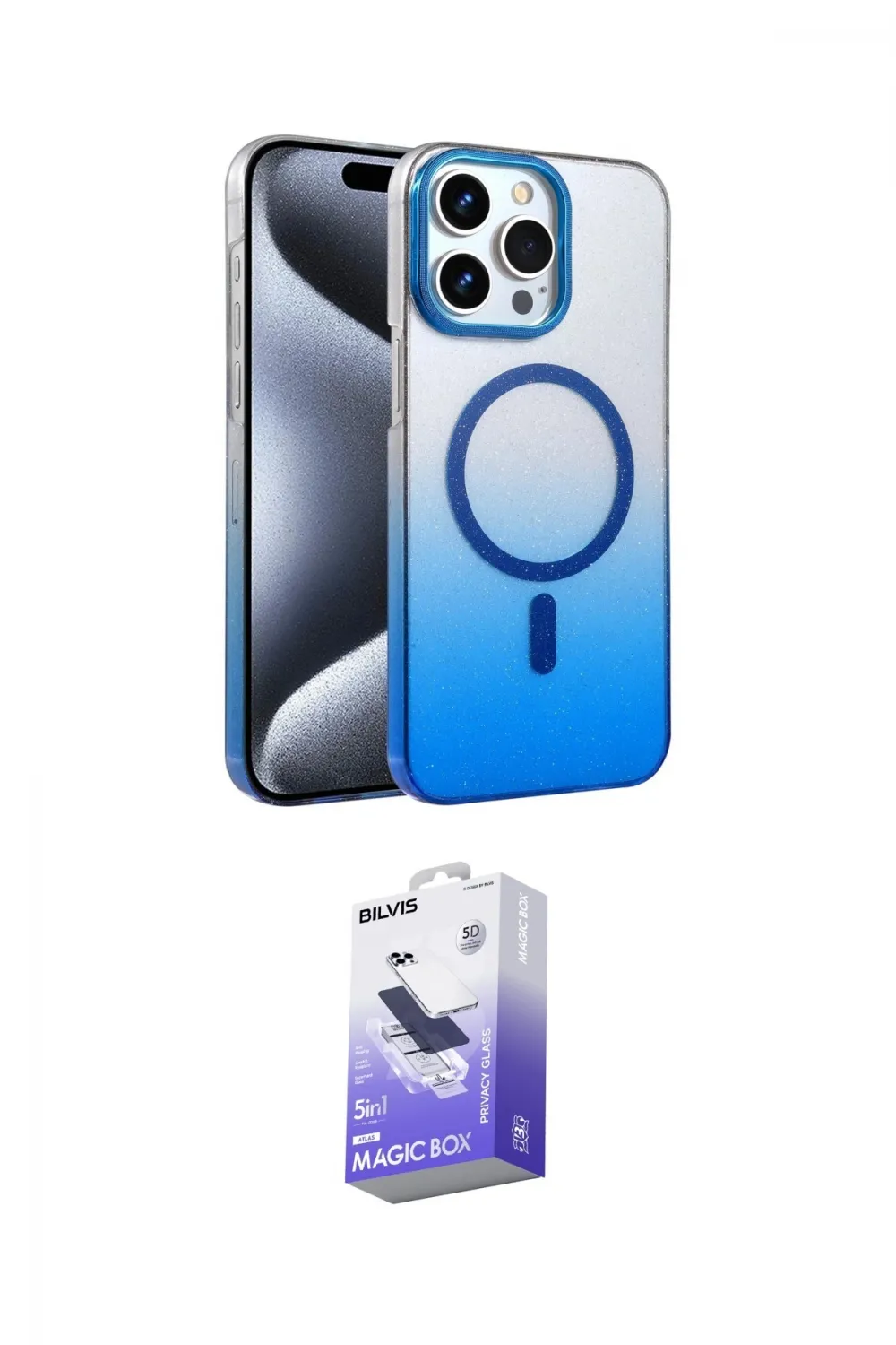ieg™ iPhone 14 Pro Max Kılıf Ahenk Doku Özel Seri - Siyah Bilvis 5in1 5D Magic Hayalet Cam Ekran Koruyucu
