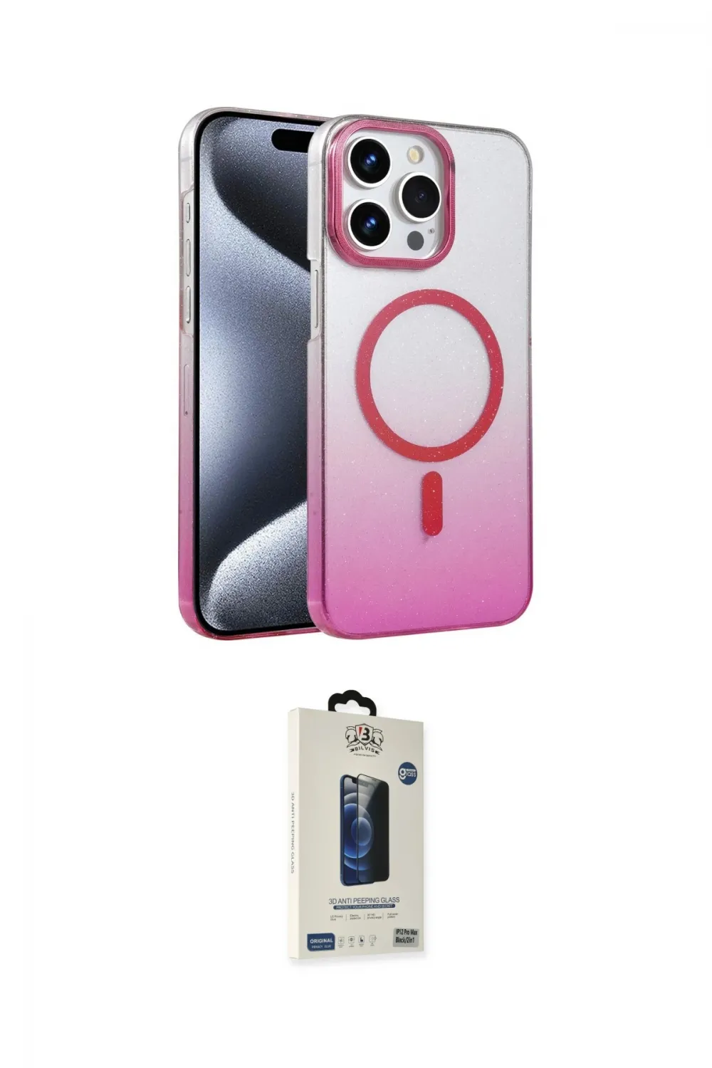 ieg™ iPhone 14 Pro Max Kılıf Ahenk Doku Özel Seri - Siyah Bilvis Hayalet Cam Ekran Koruyucu