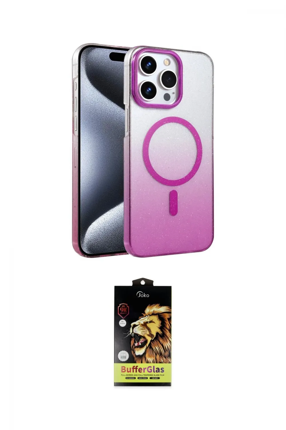 ieg™ iPhone 14 Pro Max Kılıf Ahenk Doku Özel Seri - Siyah Buffer Cam Ekran Koruyucu